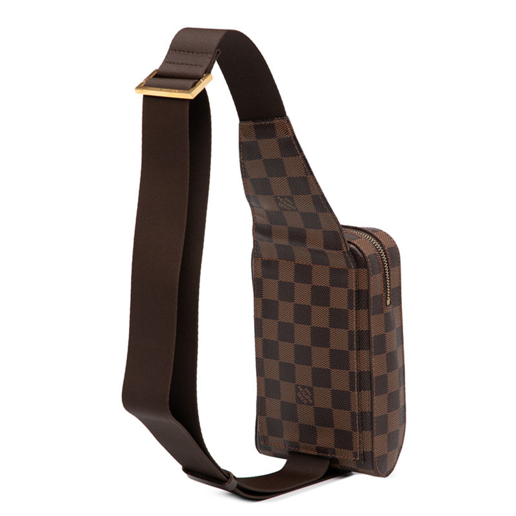 Louis Vuitton Damier Geronimos Shoulder Bag, Body Waist Bag Brown PVC Leather LOUIS VUITTON