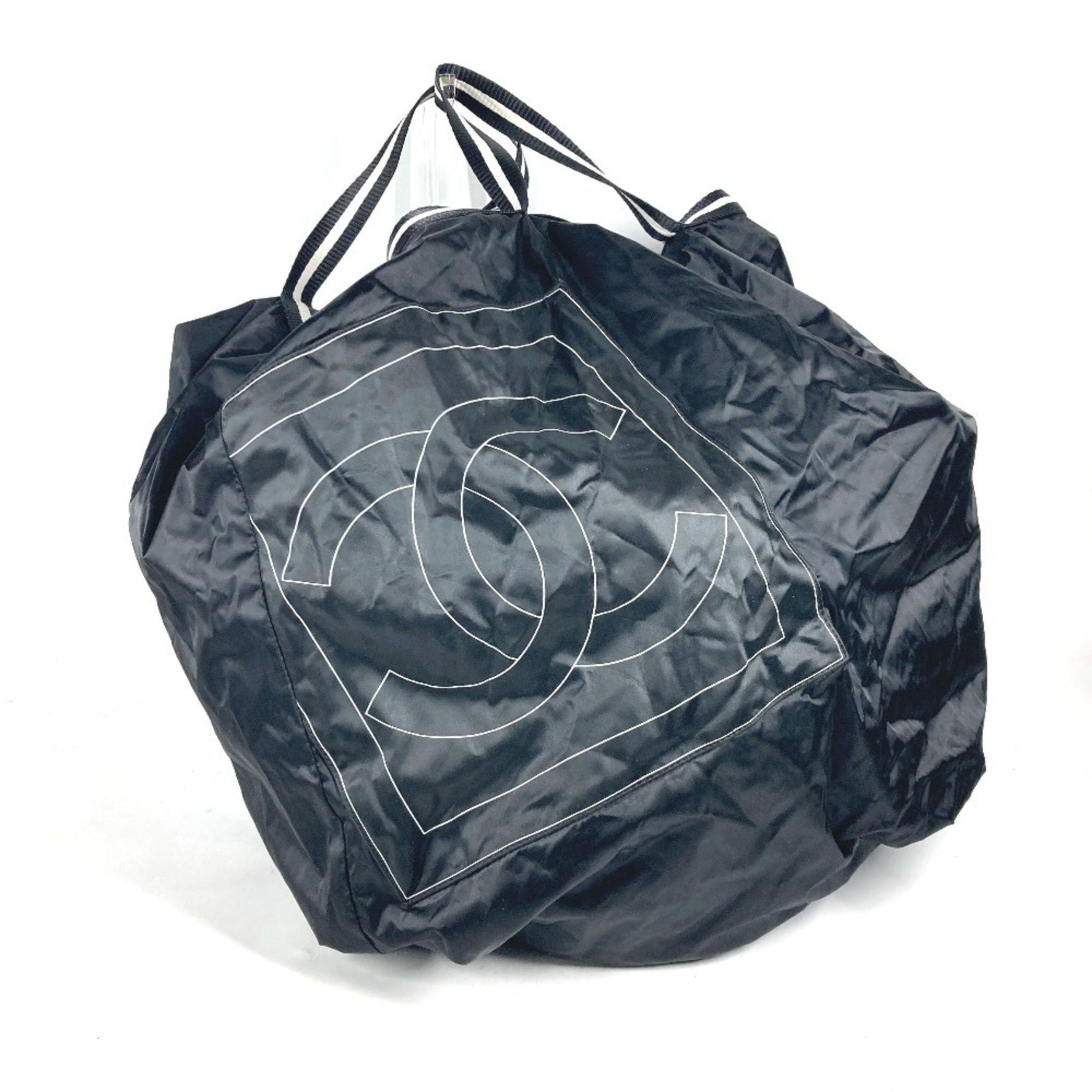 CHANEL Chanel Sports CC Coco Mark Extra Large Boston Bag Shoulder Nylon Women's Black