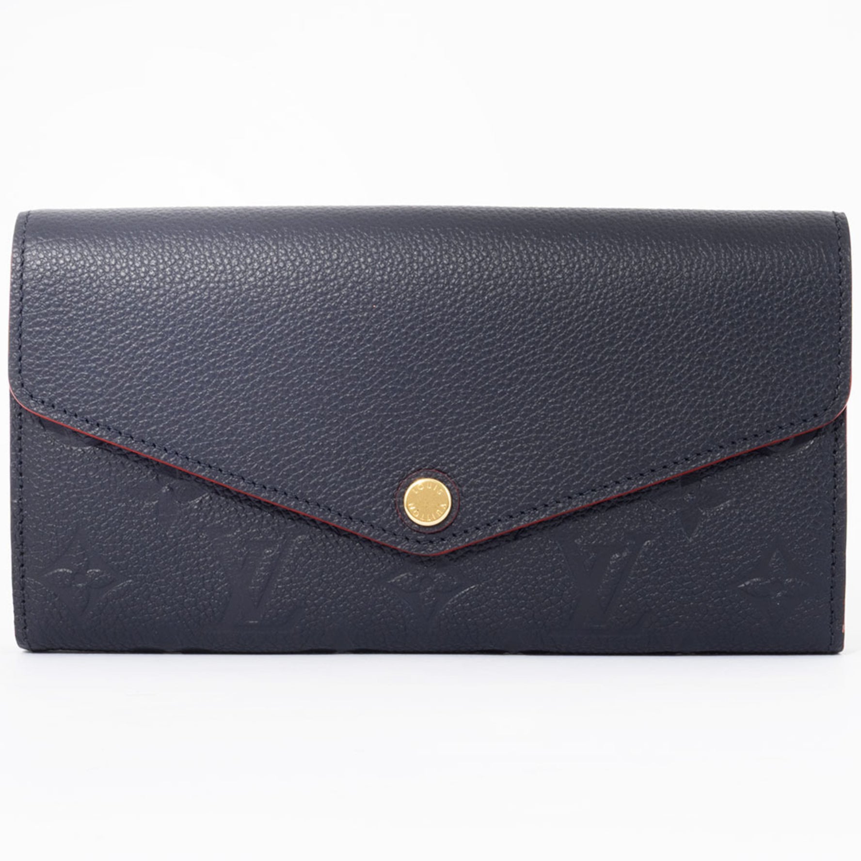 Louis Vuitton Portefeuille Sarah Long Wallet Monogram Empreinte Marine Rouge