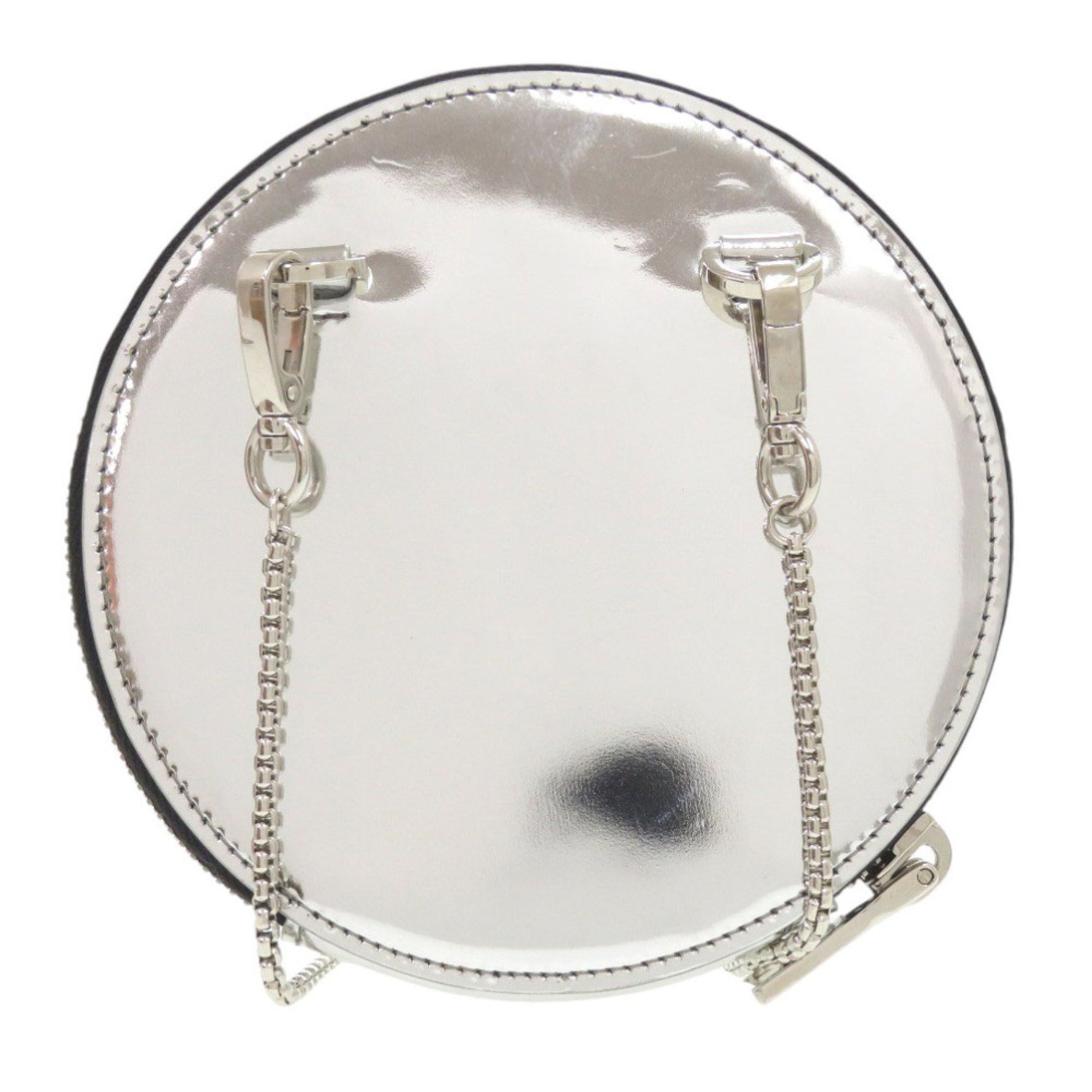 Prada Logo Plate Chain Shoulder Bag Leather Pouch
