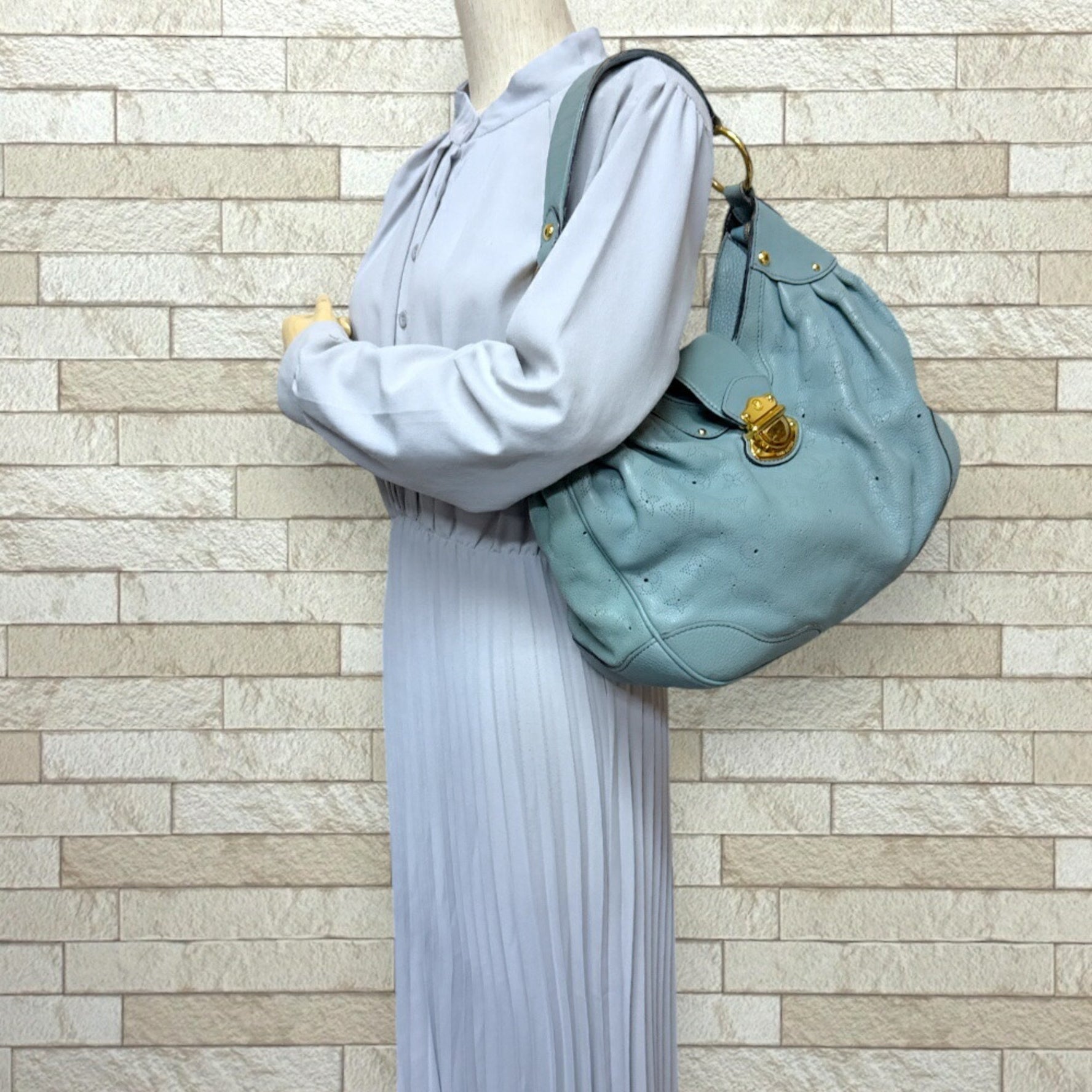 Louis Vuitton Solar PM Mahina Shoulder Bag Monogram M93444 Blue Women's LOUIS VUITTON