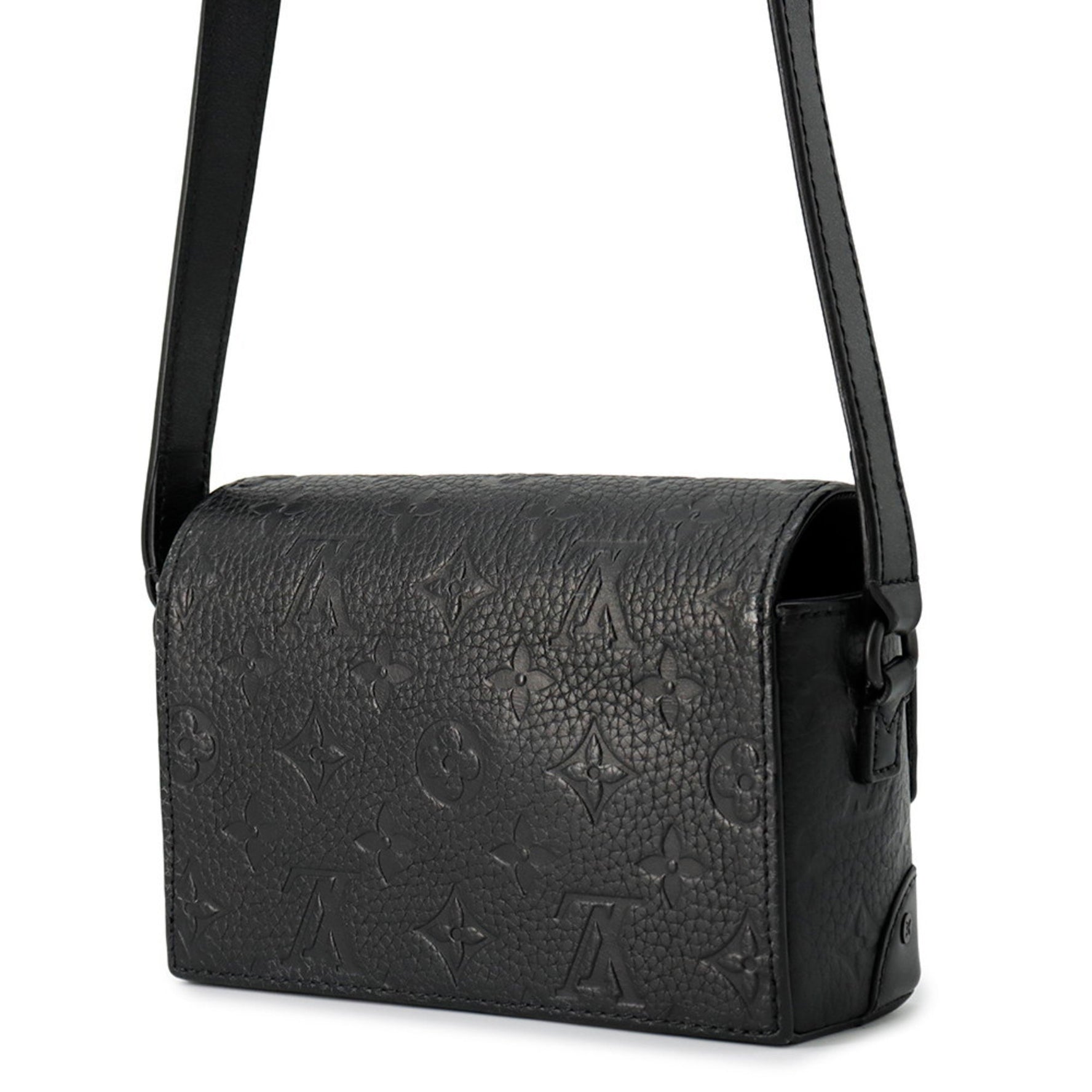 Louis Vuitton Long Wallet Taurillon Leather Monogram Steamer Wearable Shoulder Bag Black