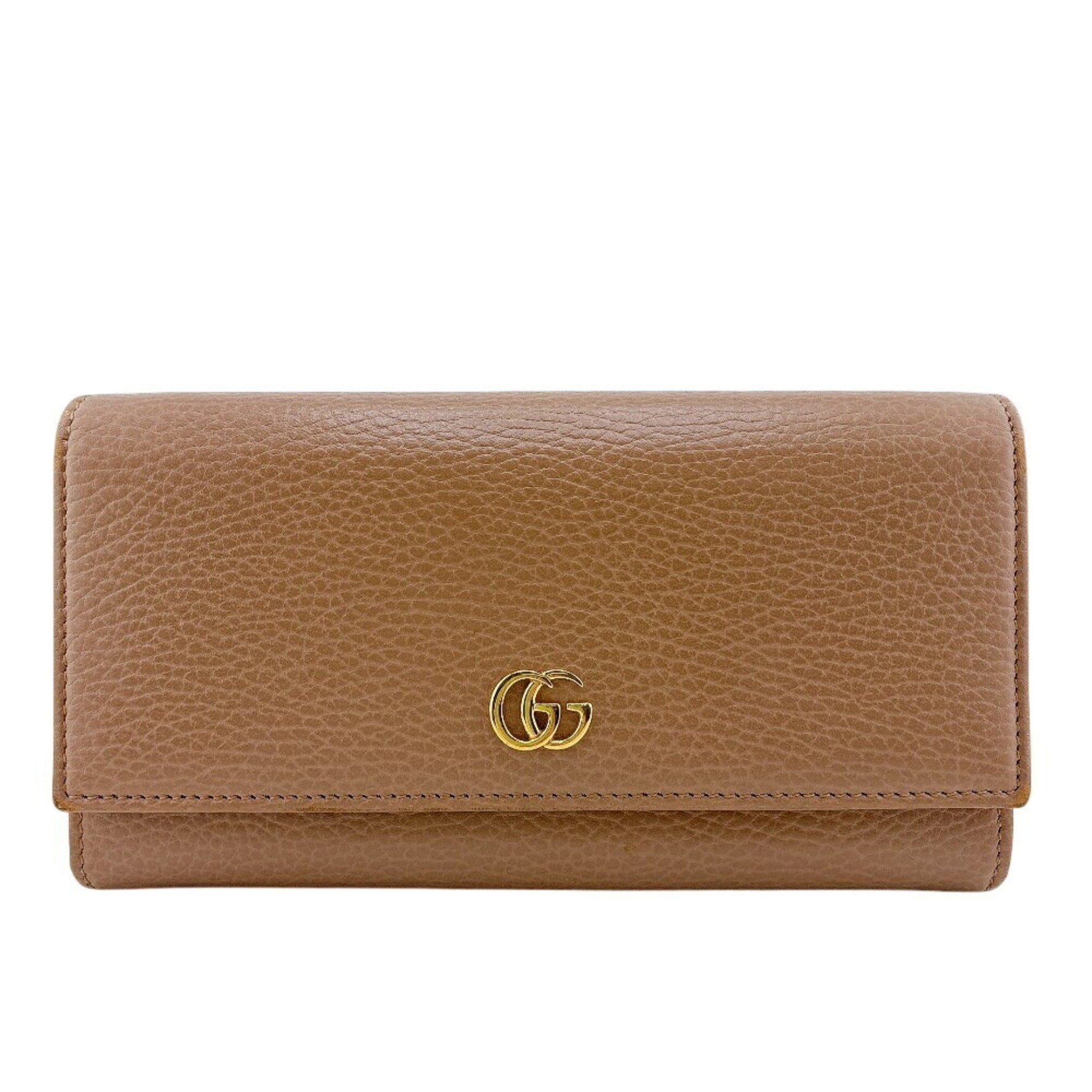 GUCCI Chain Wallet GG Marmont Long Beige