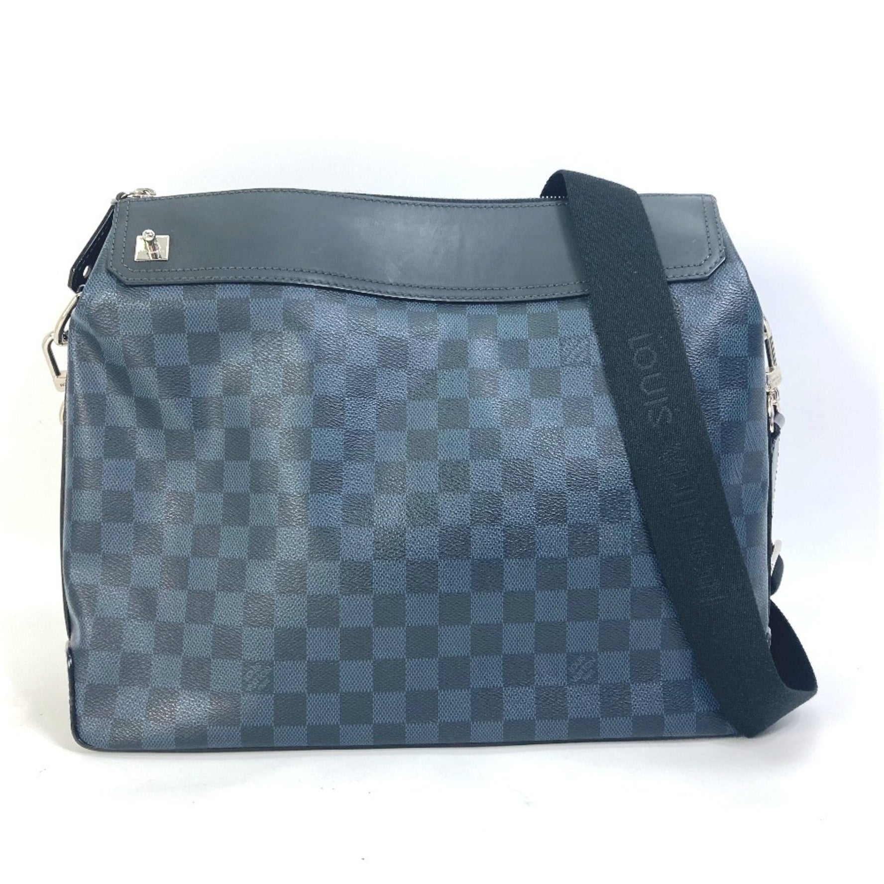 LOUIS VUITTON N41348 Damier Cobalt Messenger Greenwich Shoulder Bag in Canvas, Navy Blue