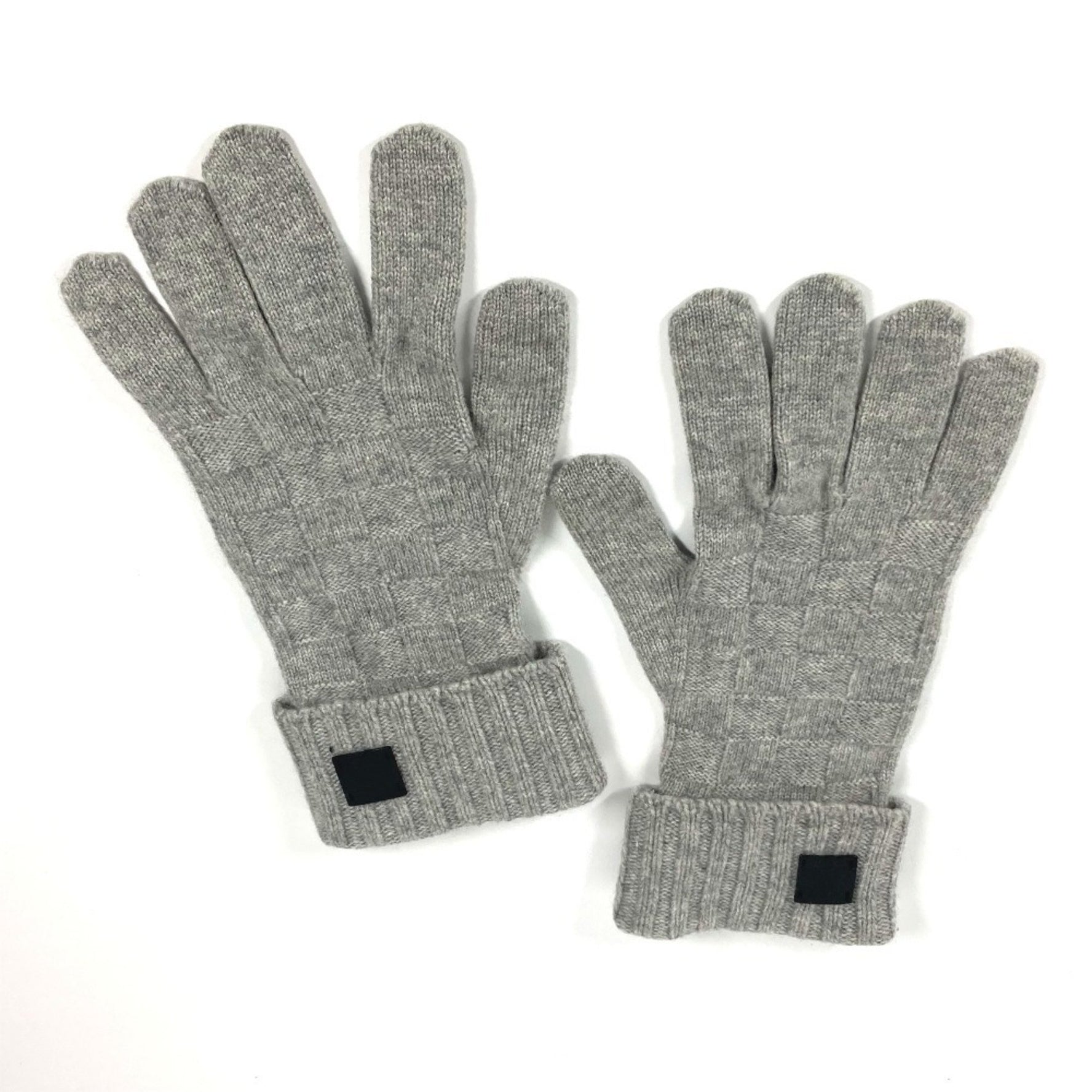 Louis Vuitton Gon Helsinki Gloves Leather Tag Cashmere Grey
