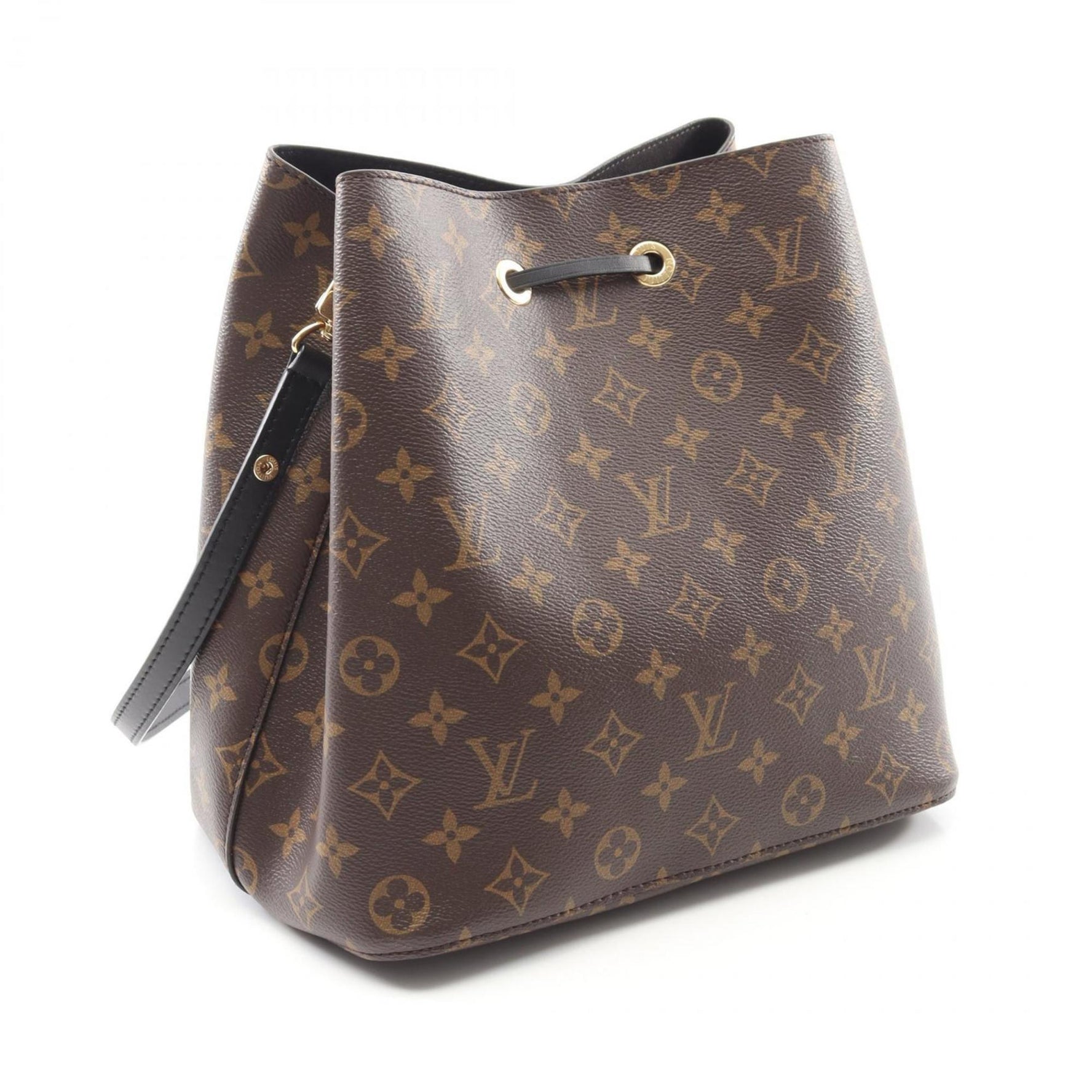 Louis Vuitton NeoNoe Shoulder Bag, Coated Canvas and Leather, Monogram, Brown Black