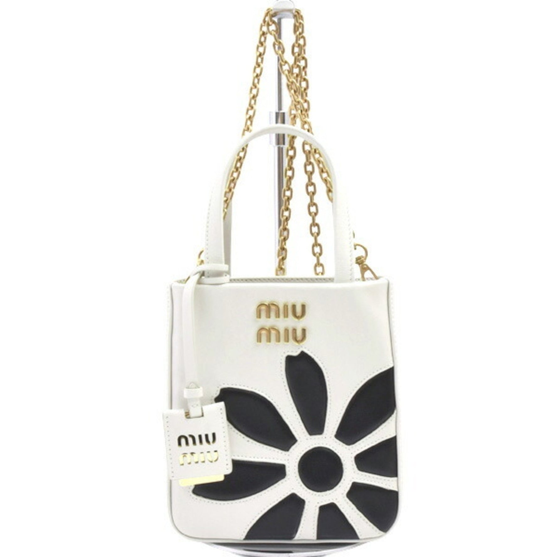 Miu Miu Miu Flower Motif Handbag Shoulder Bag in Calfskin