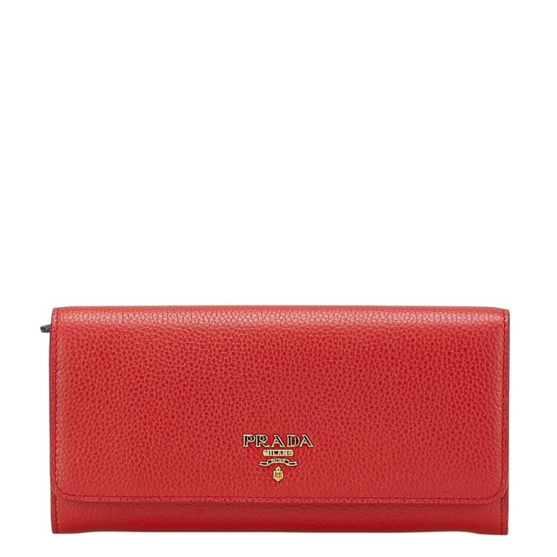 Prada Long Wallet Red Leather