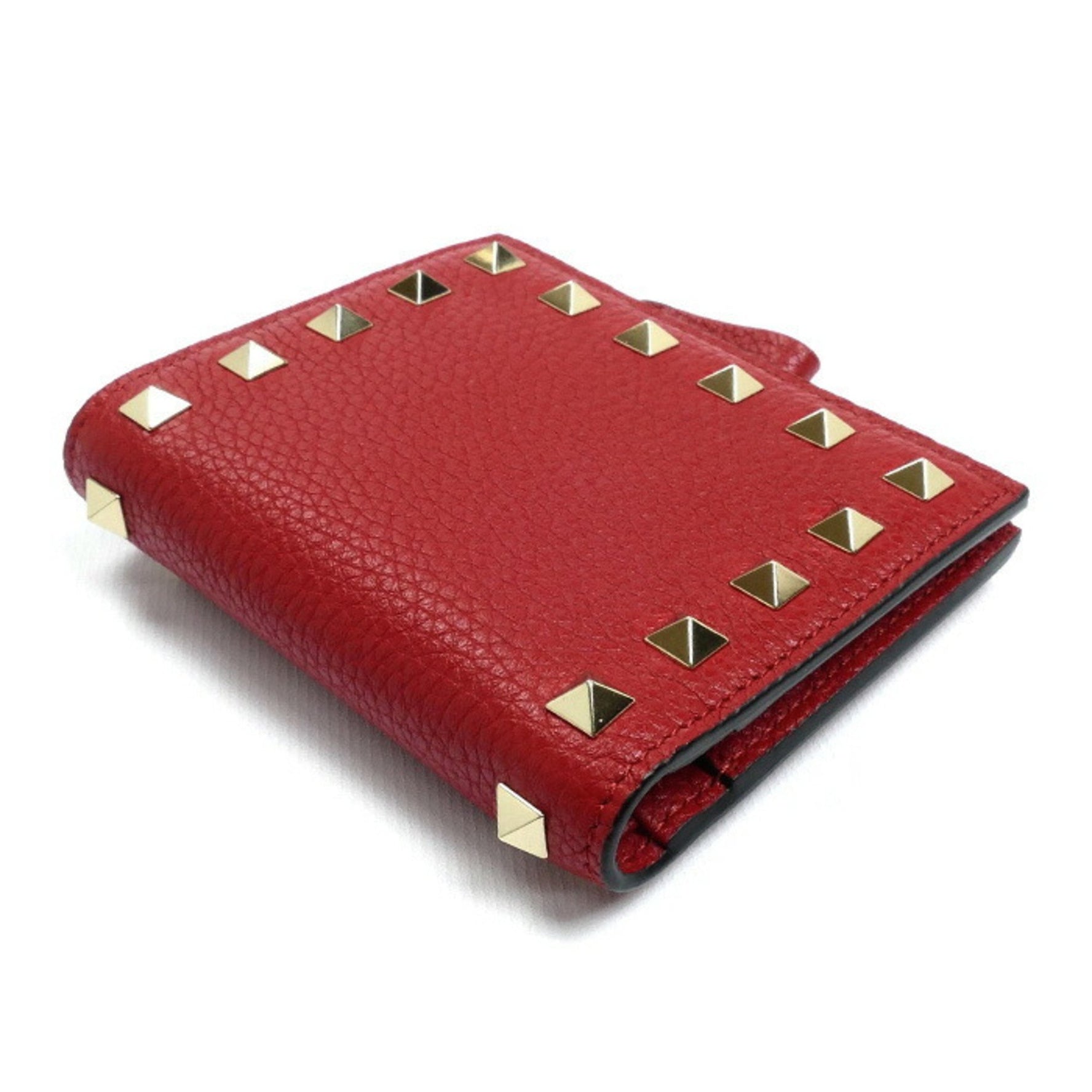 Valentino Garavani Rockstud Compact Wallet Bi-fold Red