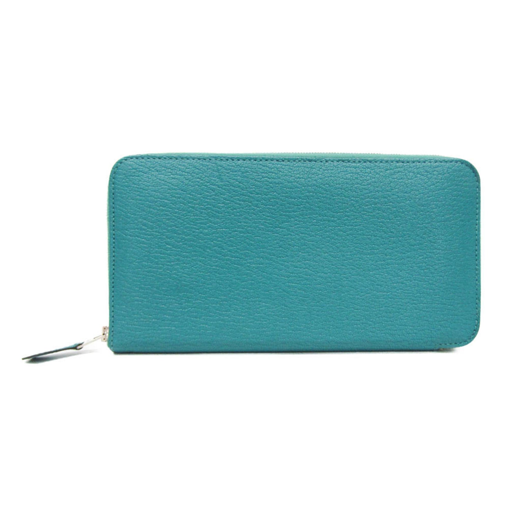 Hermes Azap Long Classic Women,Men Chevre Myzore Leather Long Wallet (bi-fold) Green