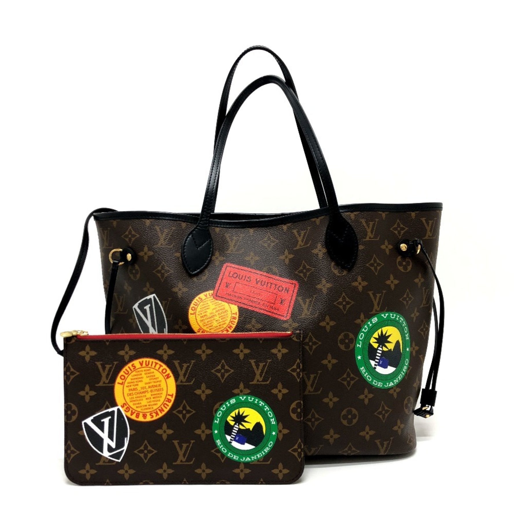LOUIS VUITTON Louis Vuitton M42844 World Tour Neverfull MM Tote Bag Handbag Monogram Macassar Canvas Women's Brown Similar