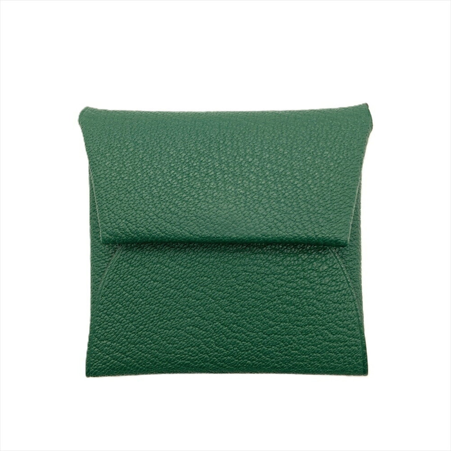 Hermes Bastia Verso Coin Case Chevre W Engraved Vert Fizz Purse