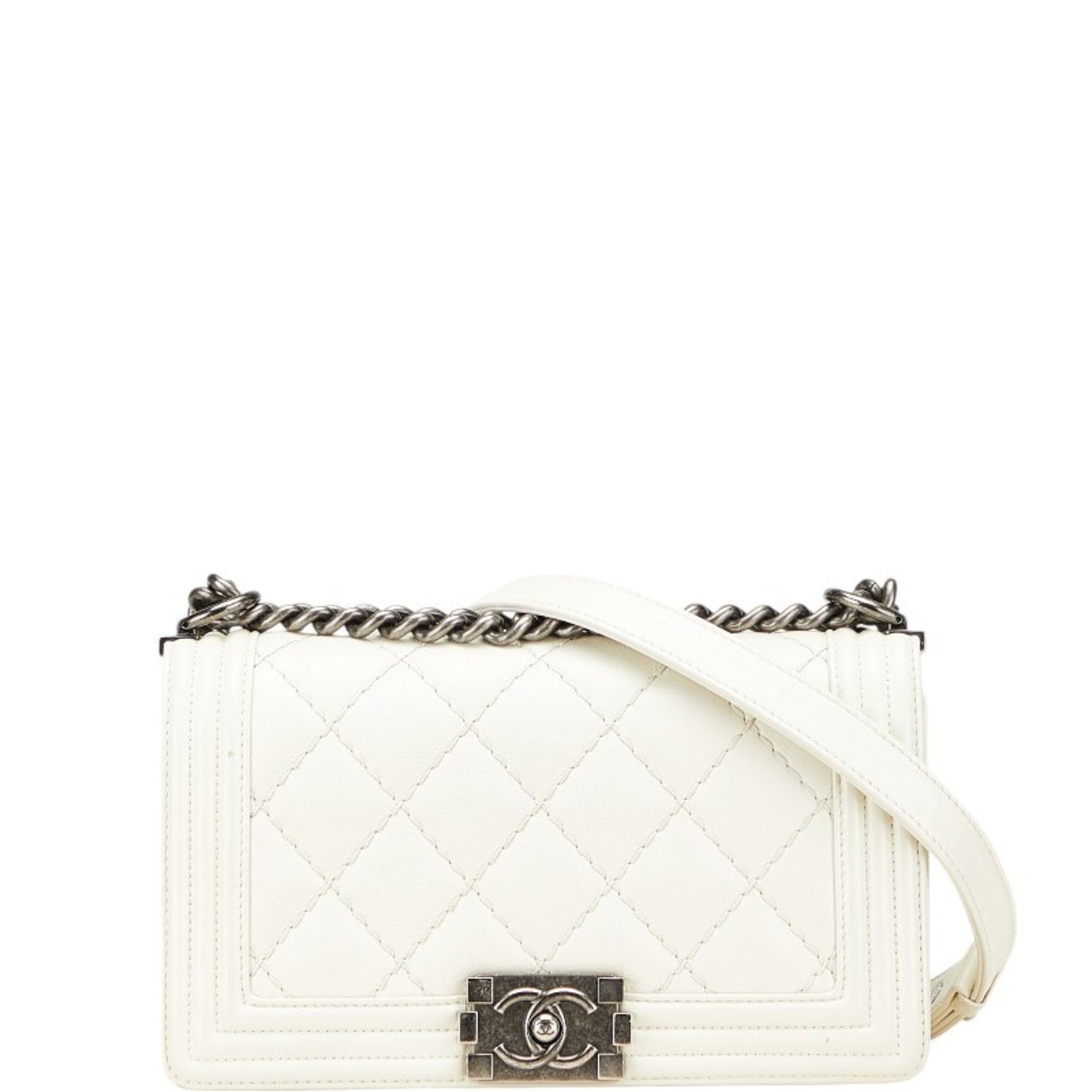 CHANEL Matelasse Boy Coco Mark Chain Shoulder Bag Leather