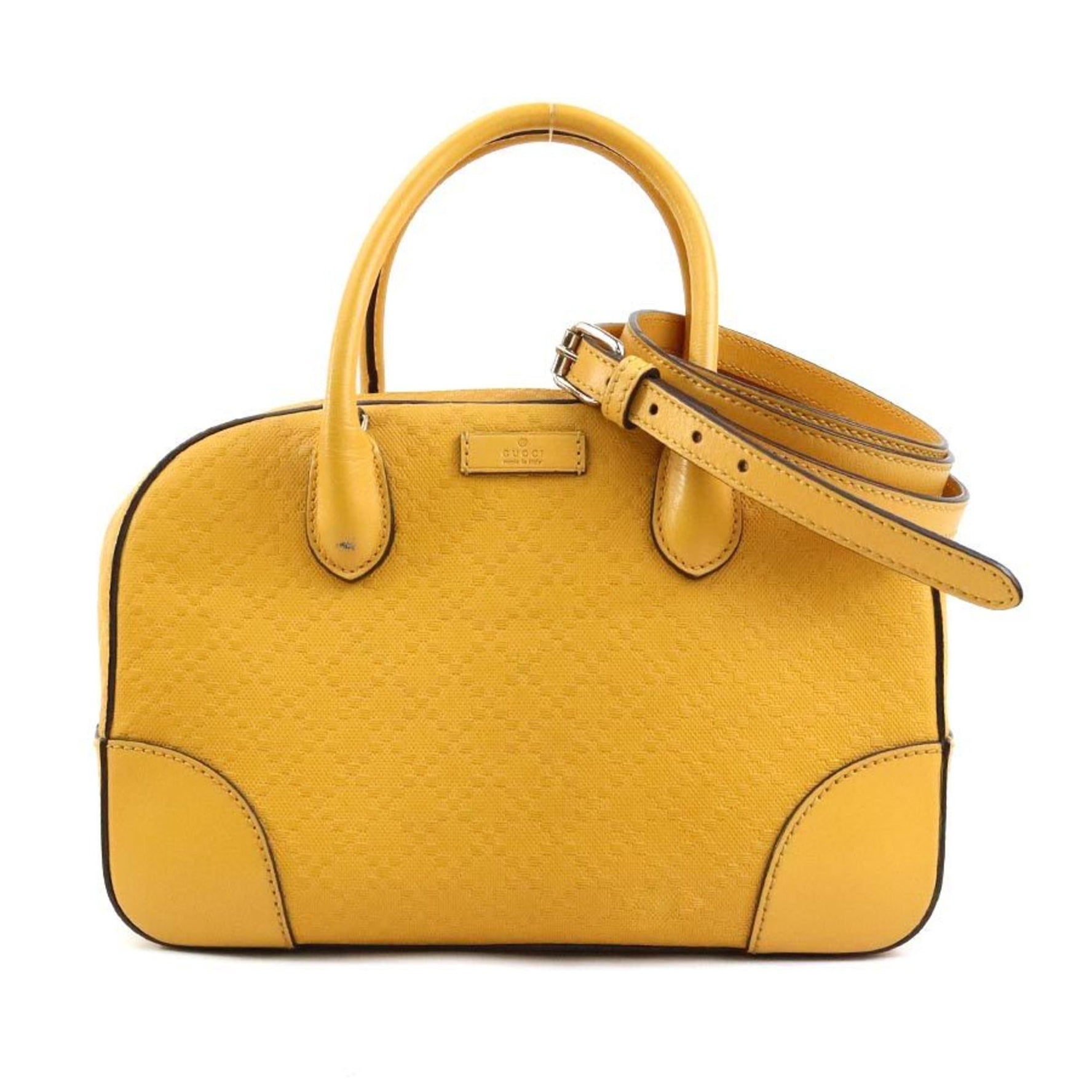 GUCCI Handbag Shoulder Bag Diamante Leather Yellow Gold Women's e59877a
