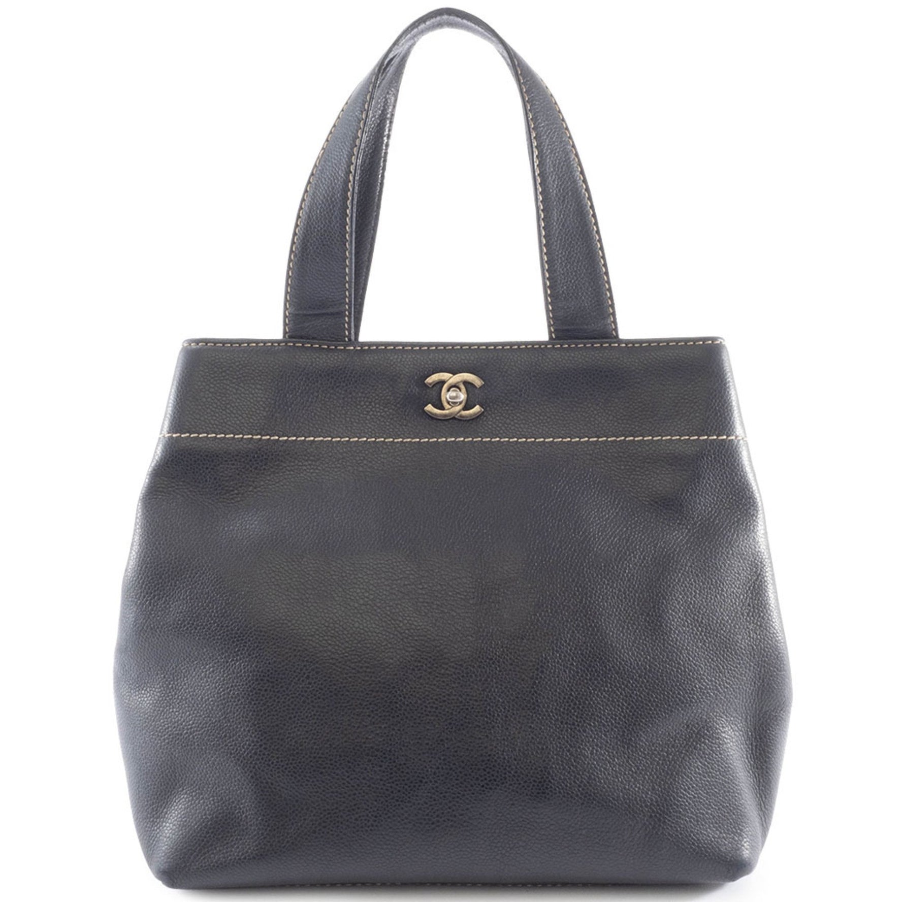 CHANEL Coco Mark Handbag, Caviar Skin, Tote