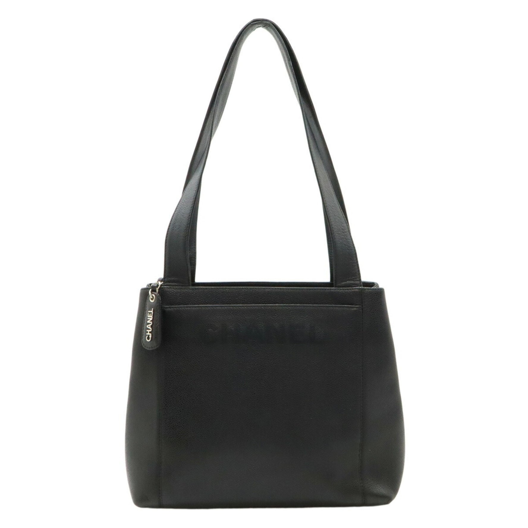 CHANEL Tote bag Shoulder Caviar skin Leather Black
