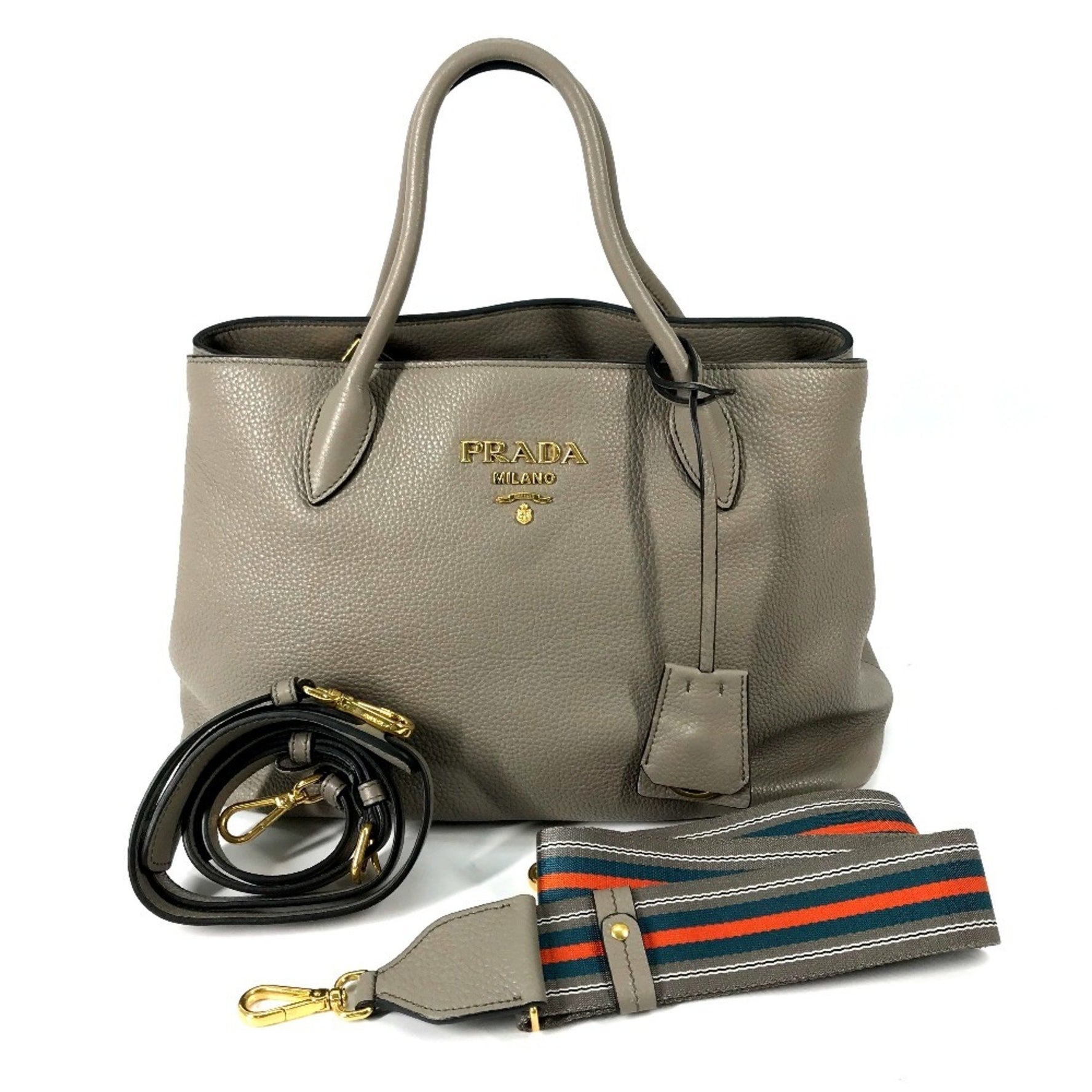 PRADA Logo VIT.DAINO Handbag/Shoulder Bag, Leather