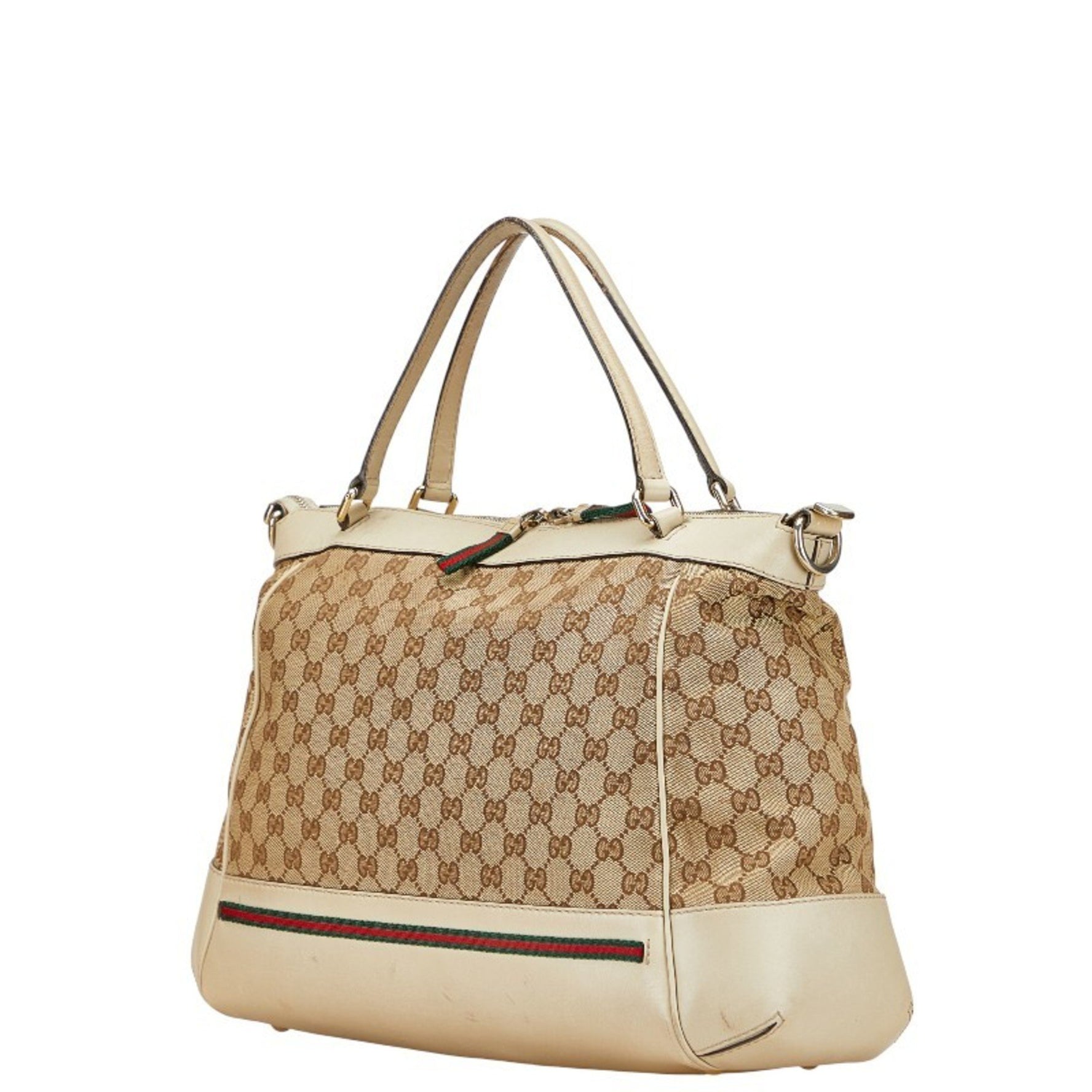 Gucci GG Canvas Sherry Line Mayfair Tote/Shoulder Bag, and Leather