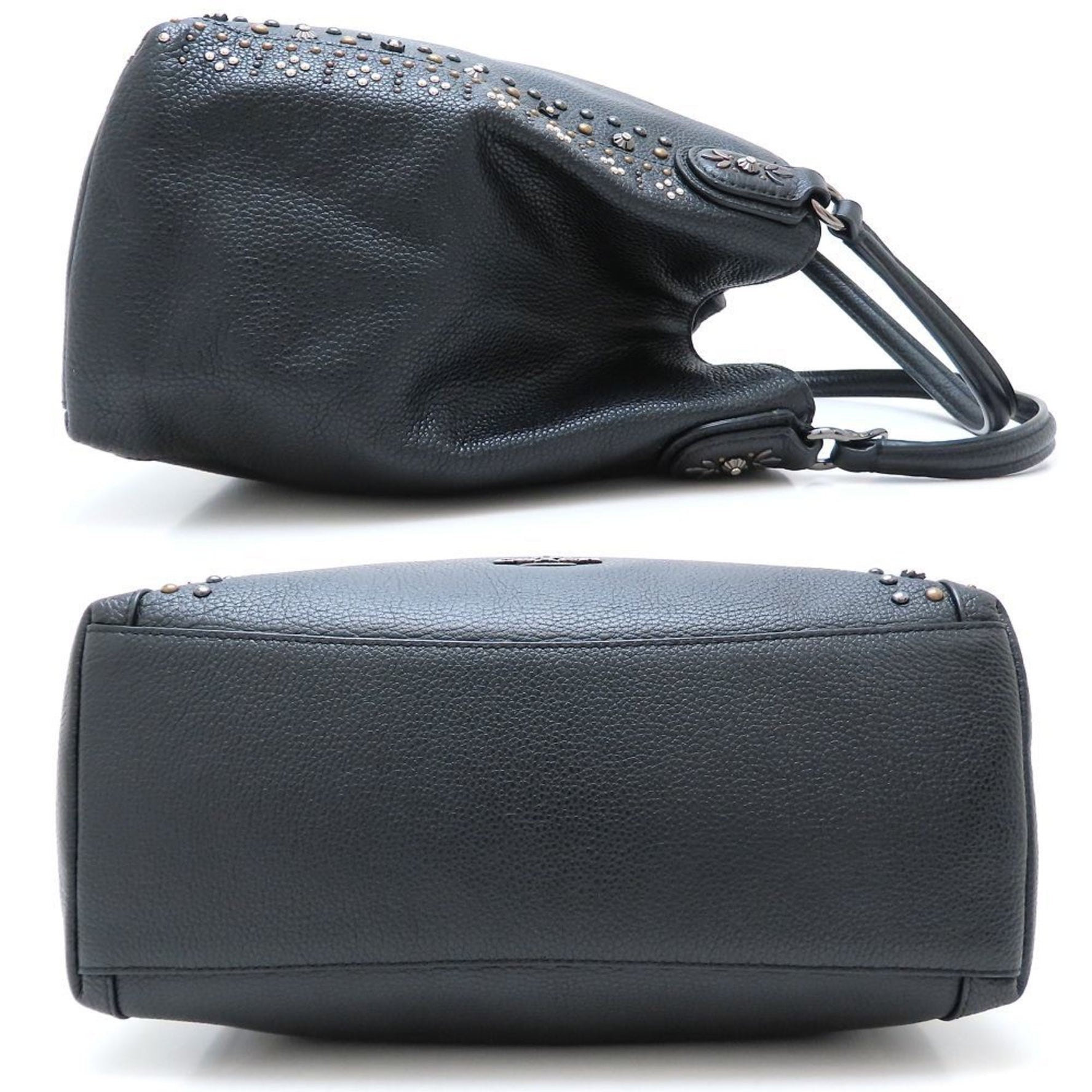 COACH Bandana Rivet Edie Studs Shoulder Bag in Leather
