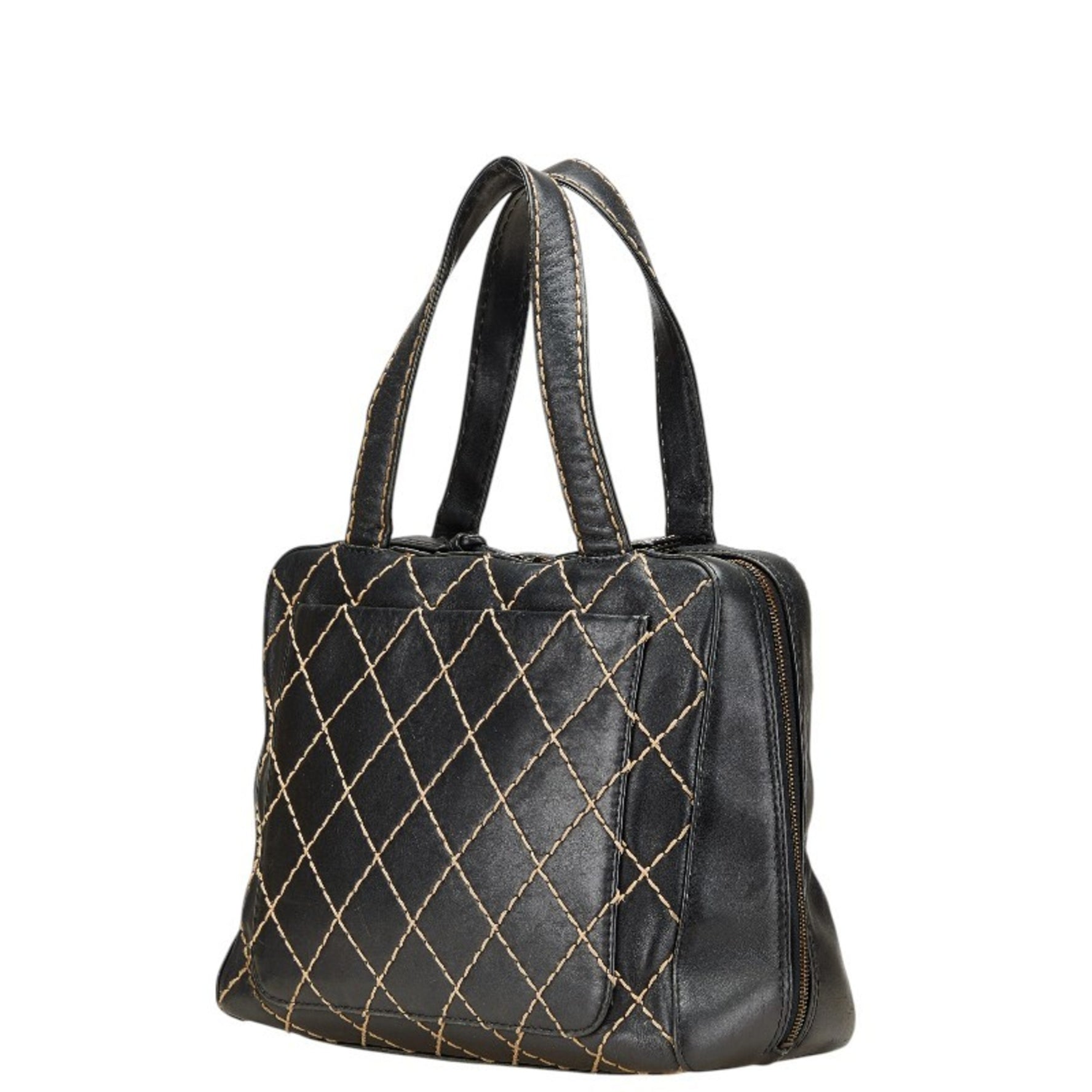 CHANEL Wild Stitch Coco Mark Handbag in Leather