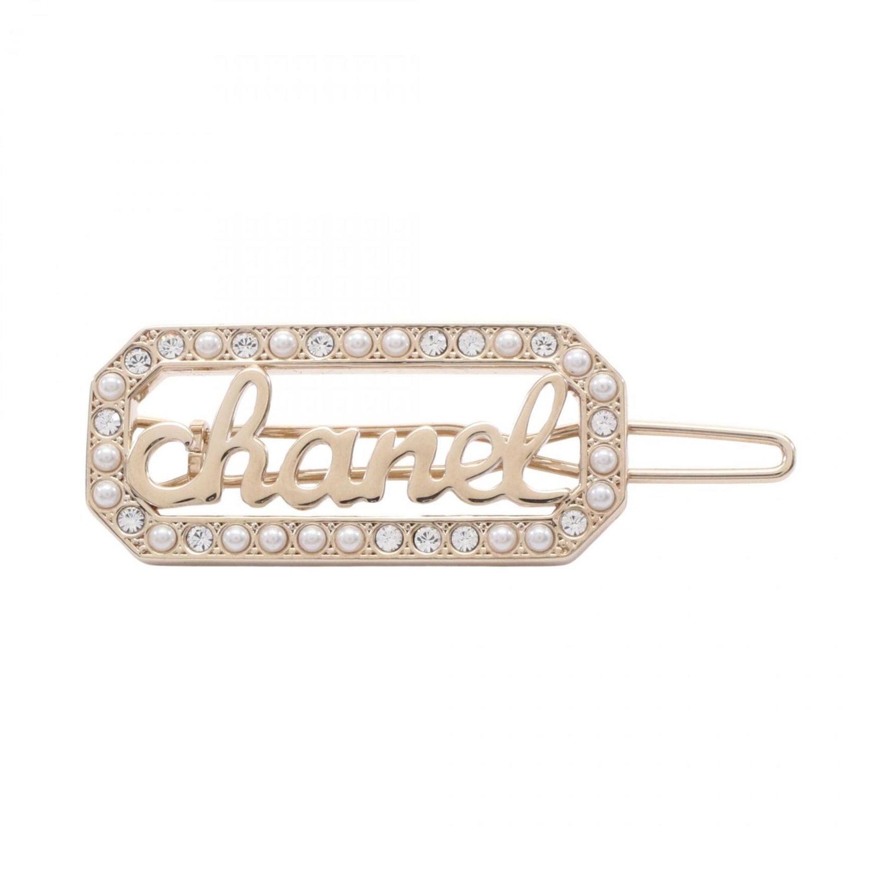 CHANEL GP (Gold Plated) Rhinestones, Fake Pearls, Gold, Clear, White