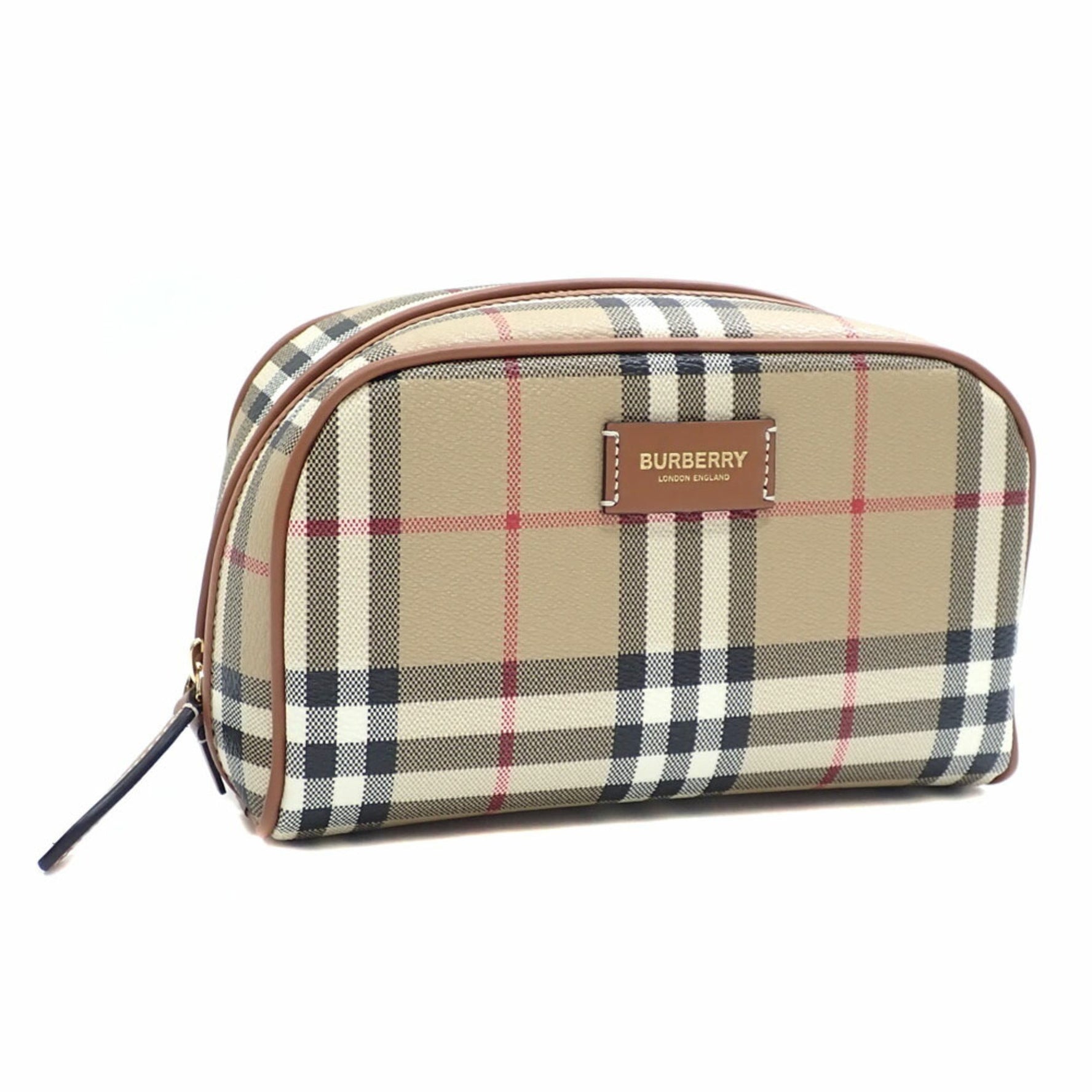 Burberry Small Check Travel Pouch, Archive Polyurethane, etc., Cosmetics