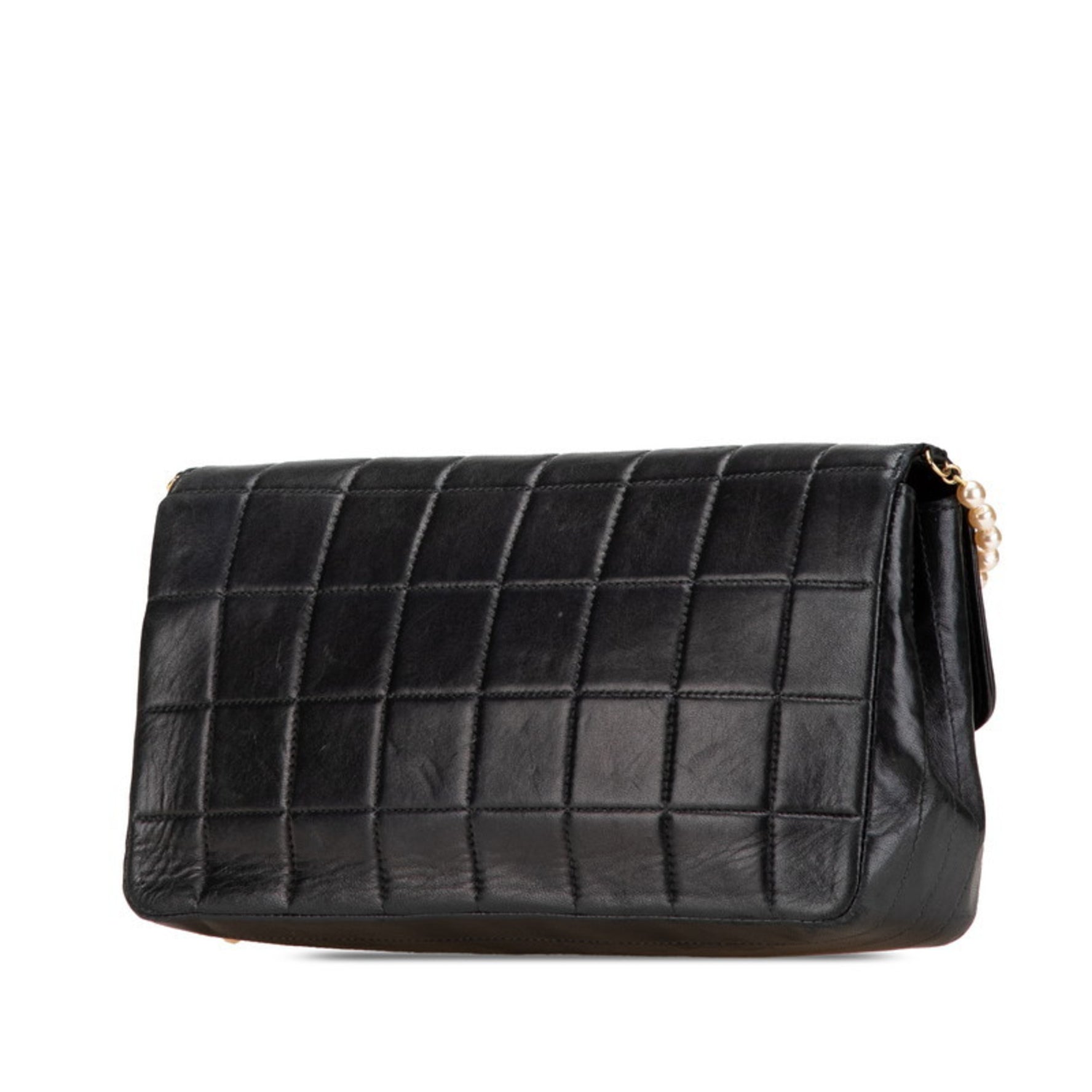 CHANEL Chocobar Shoulder Bag in Lambskin with Faux Pearls