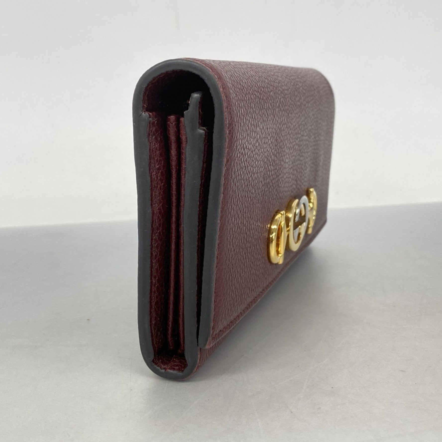 Gucci Zumi Long Wallet Leather Gold