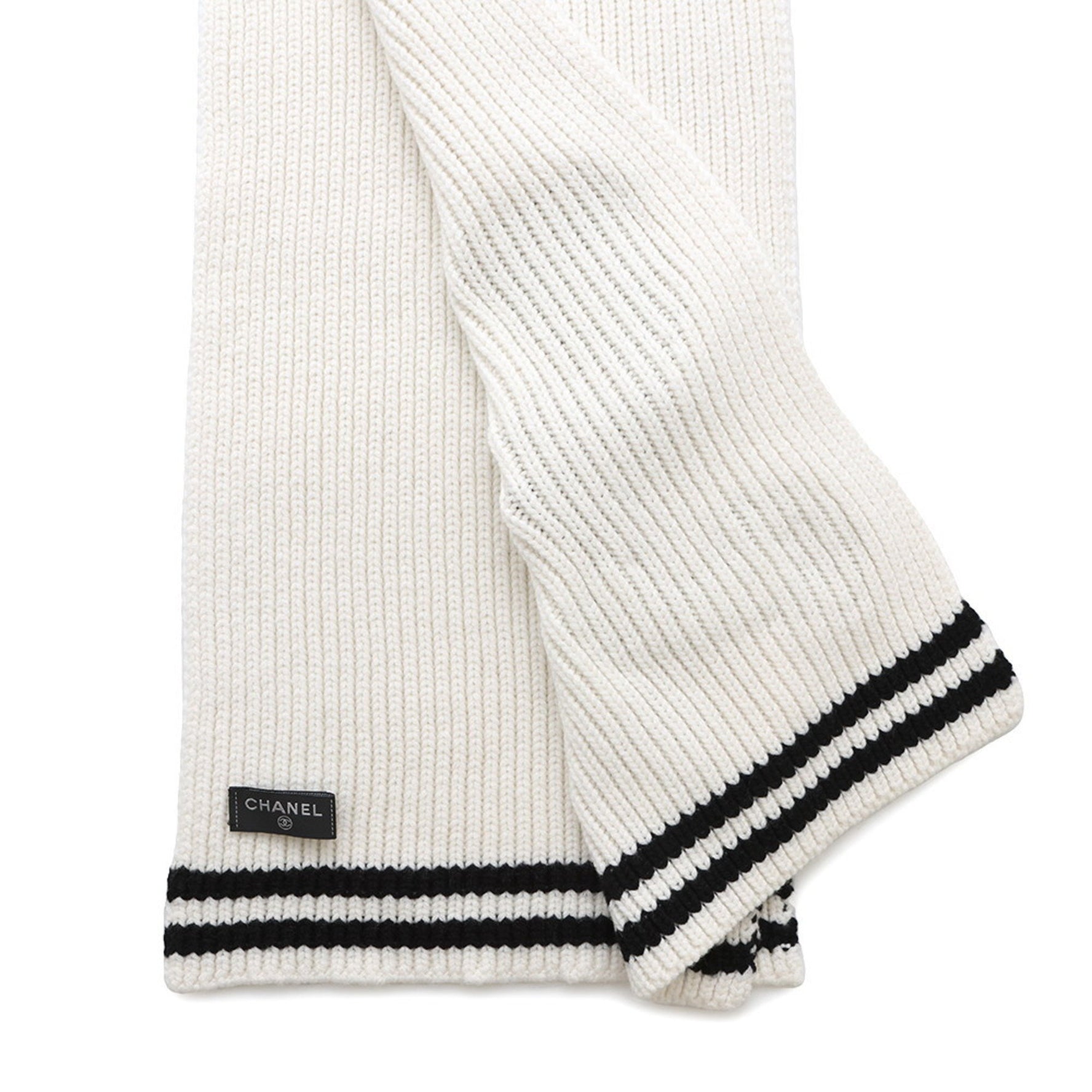 Chanel scarf with Coco mark patch cashmere
