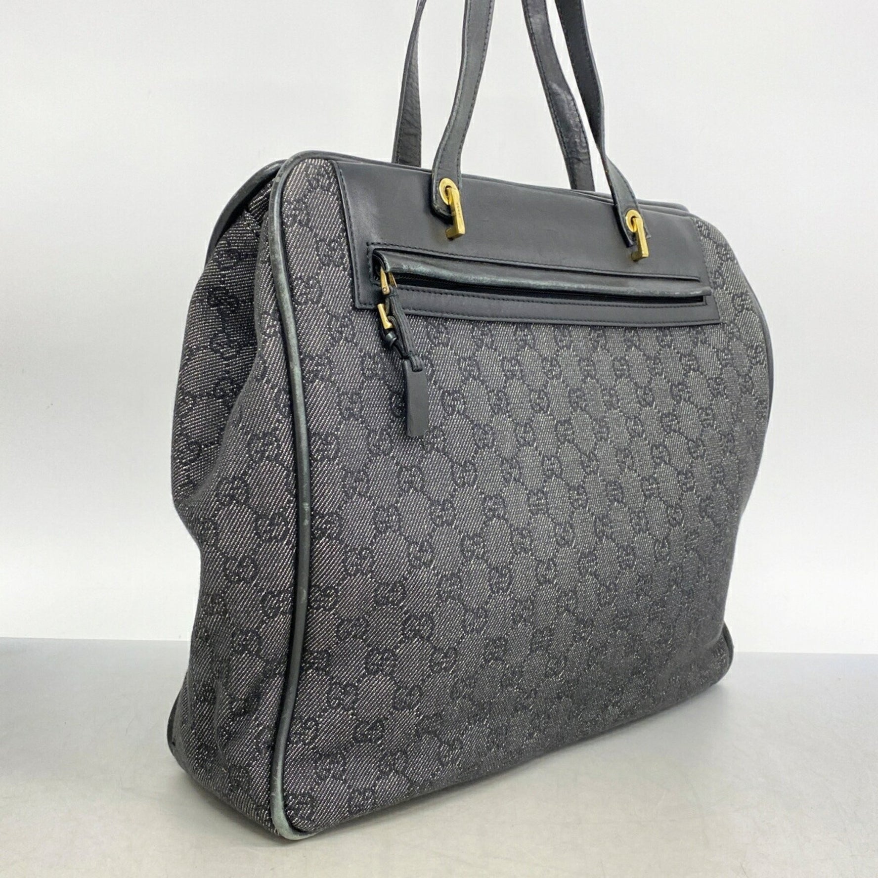 Gucci Shoulder Bag Denim Black Women's