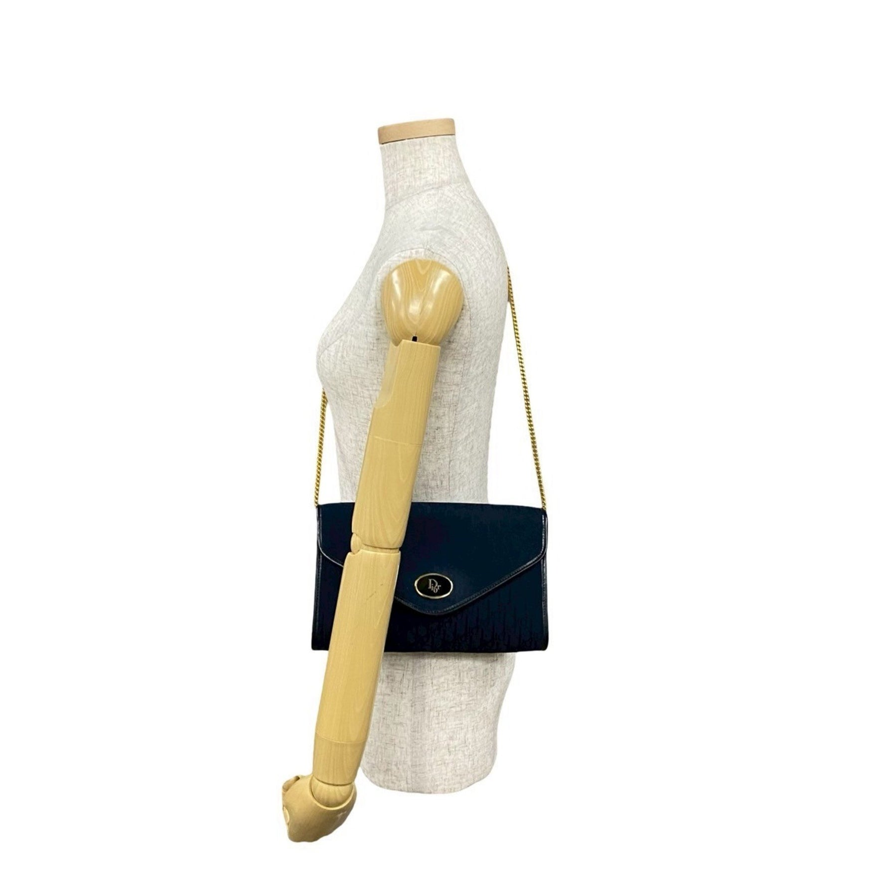 Christian Dior Logo Trotter Pattern Leather Nylon Canvas Shoulder Bag