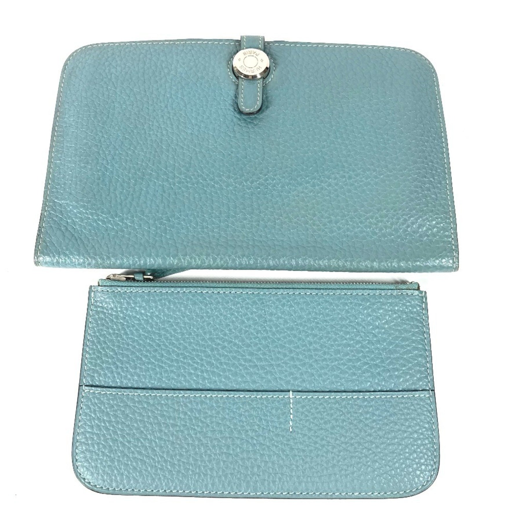 HERMES Dogon Duo GM Togo Long Wallet with Coin Case, Jean