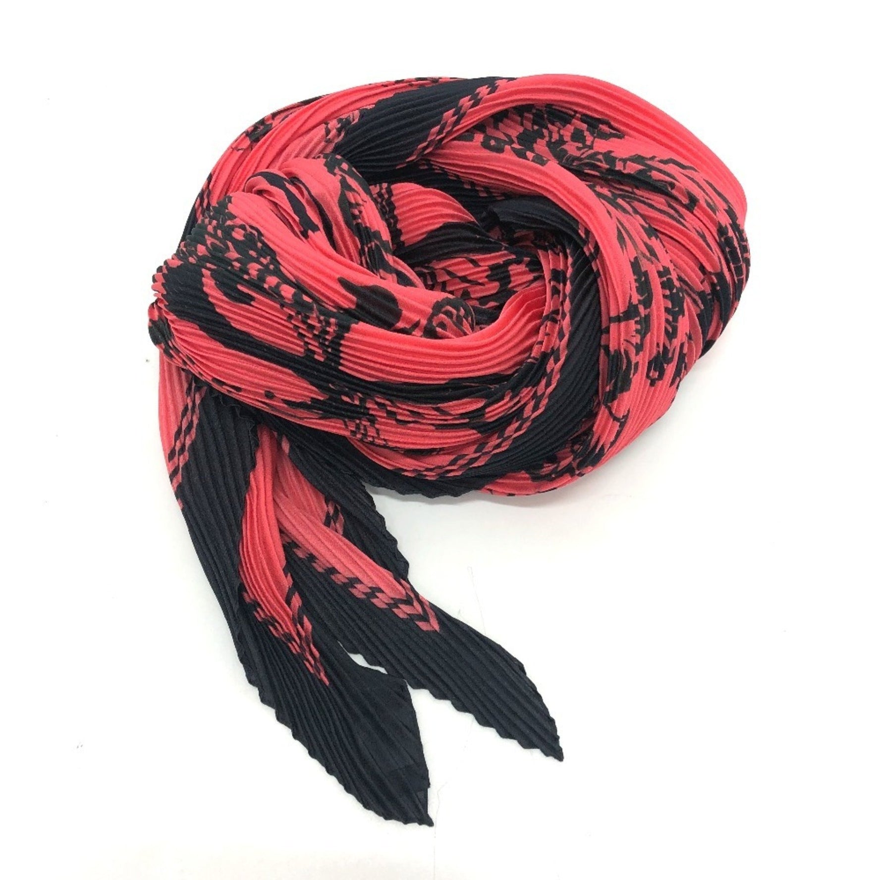 LOUIS VUITTON MP2279 Floral Stamp Giant Pleated Silk Scarf, Women's, Black