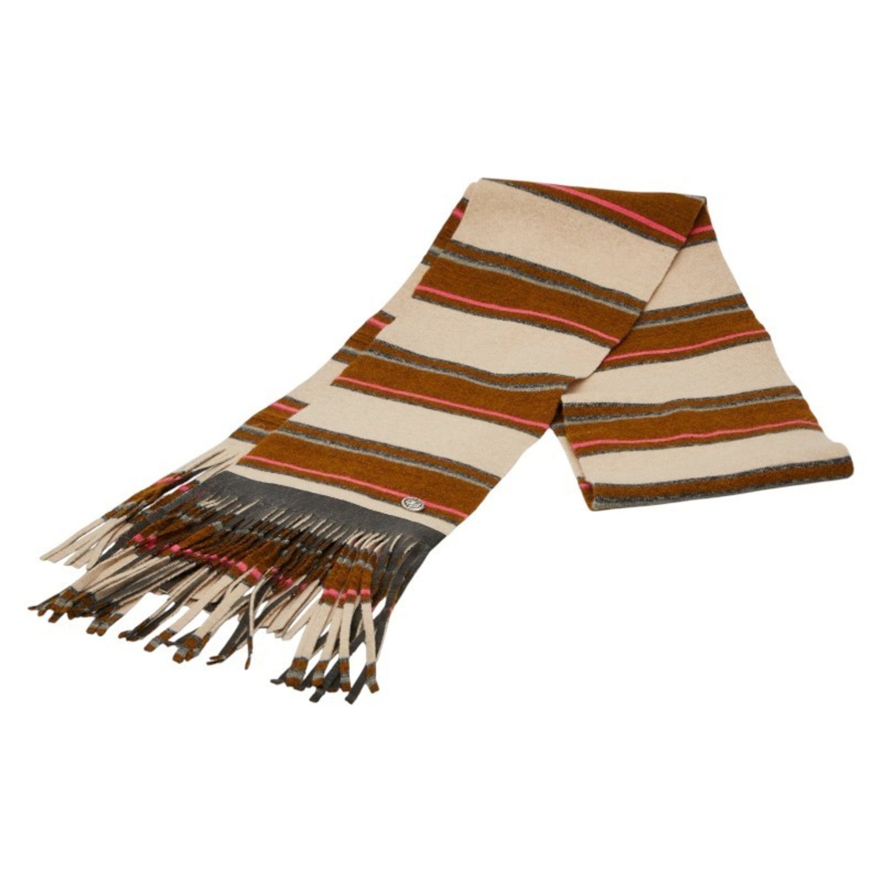 Chanel Striped Scarf, Beige, Multicolor, Cashmere