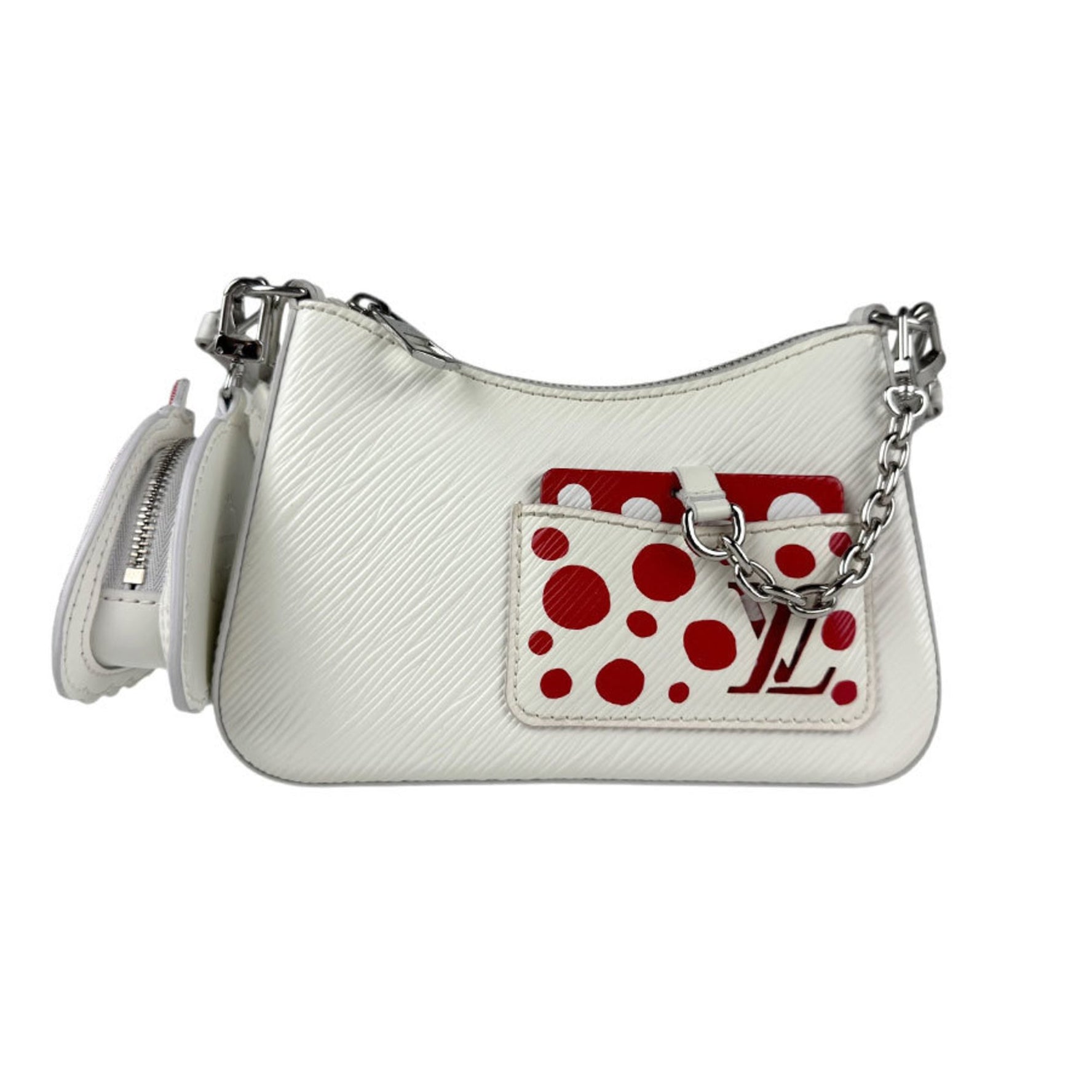Louis Vuitton Shoulder Bag LV x YK Malerini Epi Leather White Red Silver