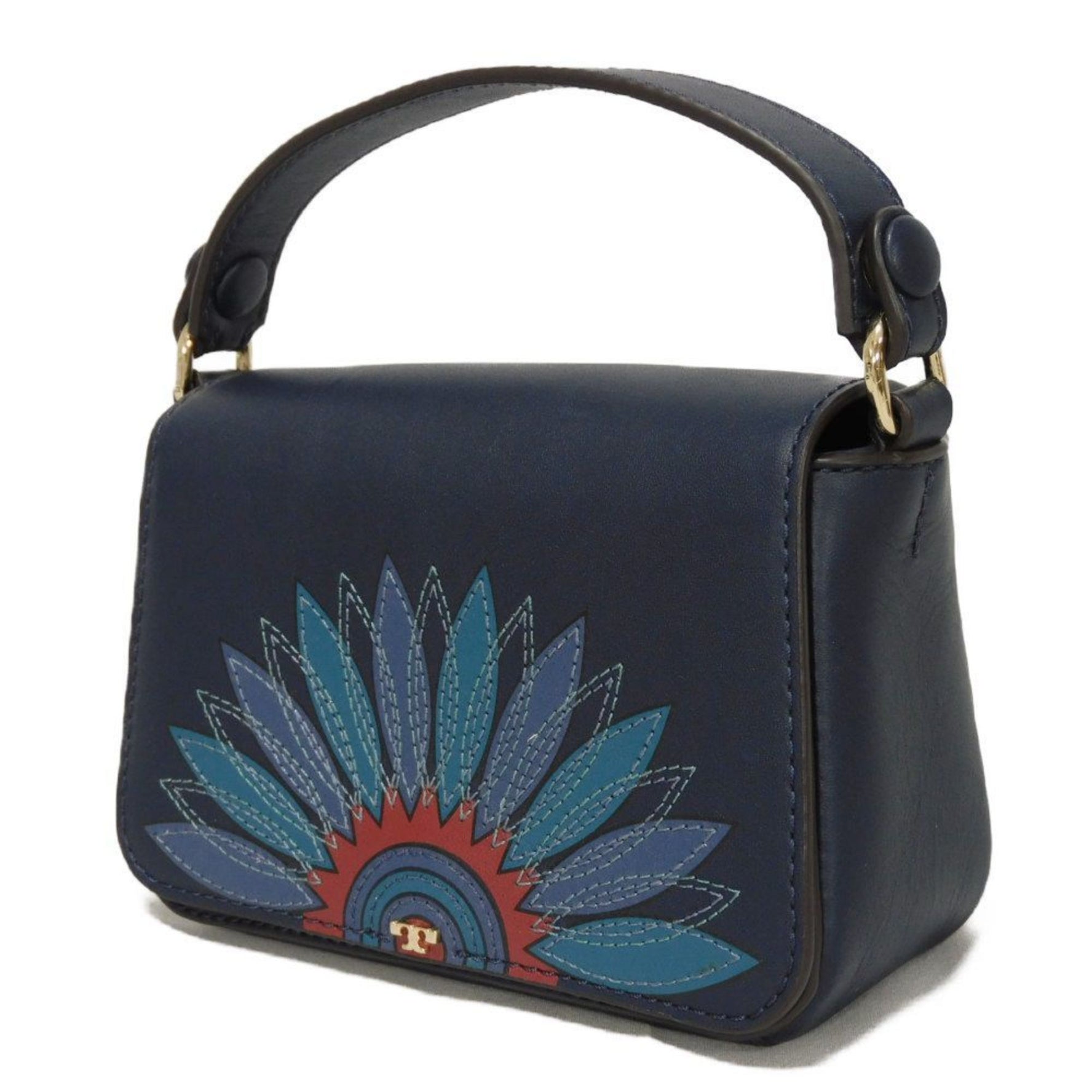 Tory Burch Handbag Lilium Micro Satchel Lily Flower Applique Shoulder Bag T Bags