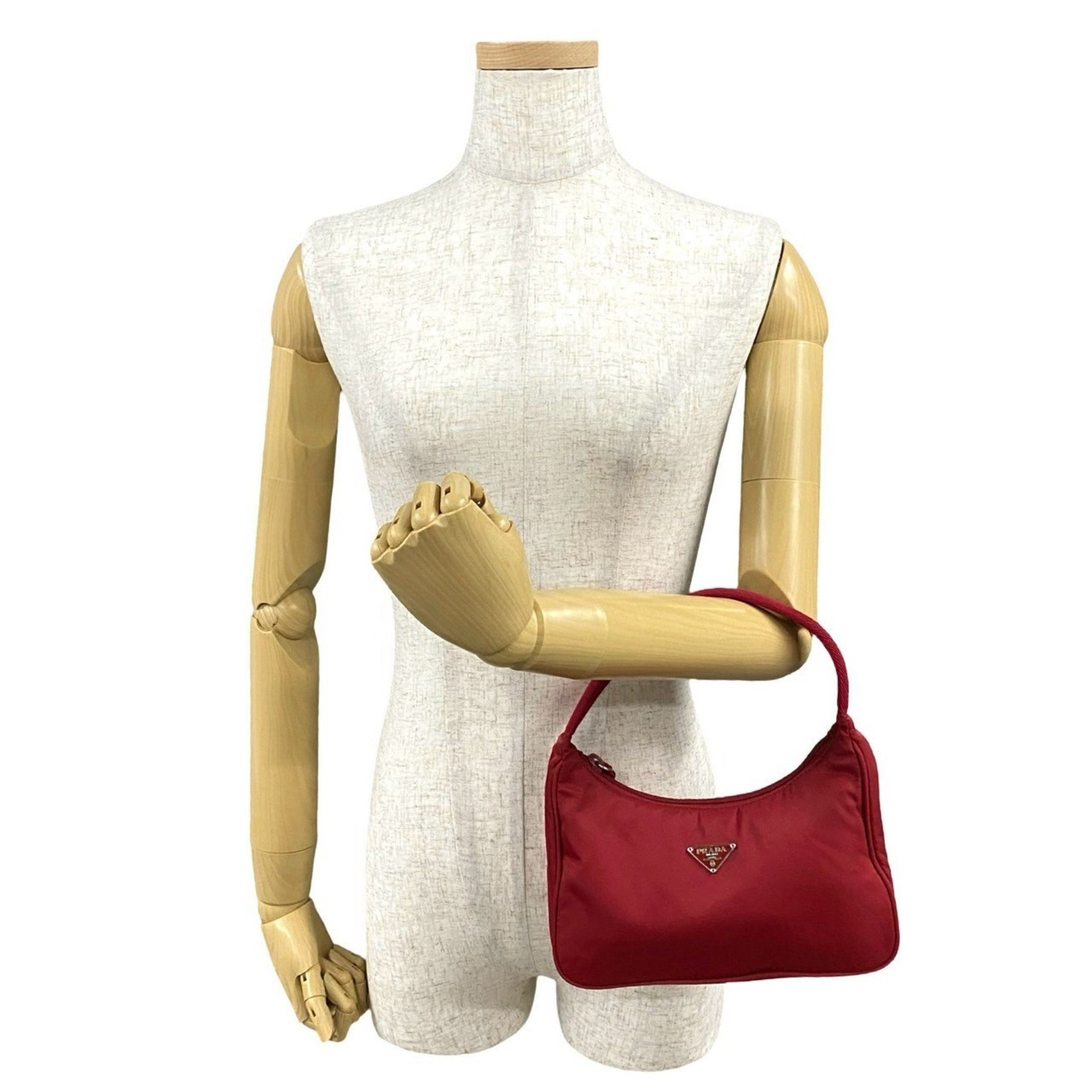 Prada Triangle Nylon Handbag red