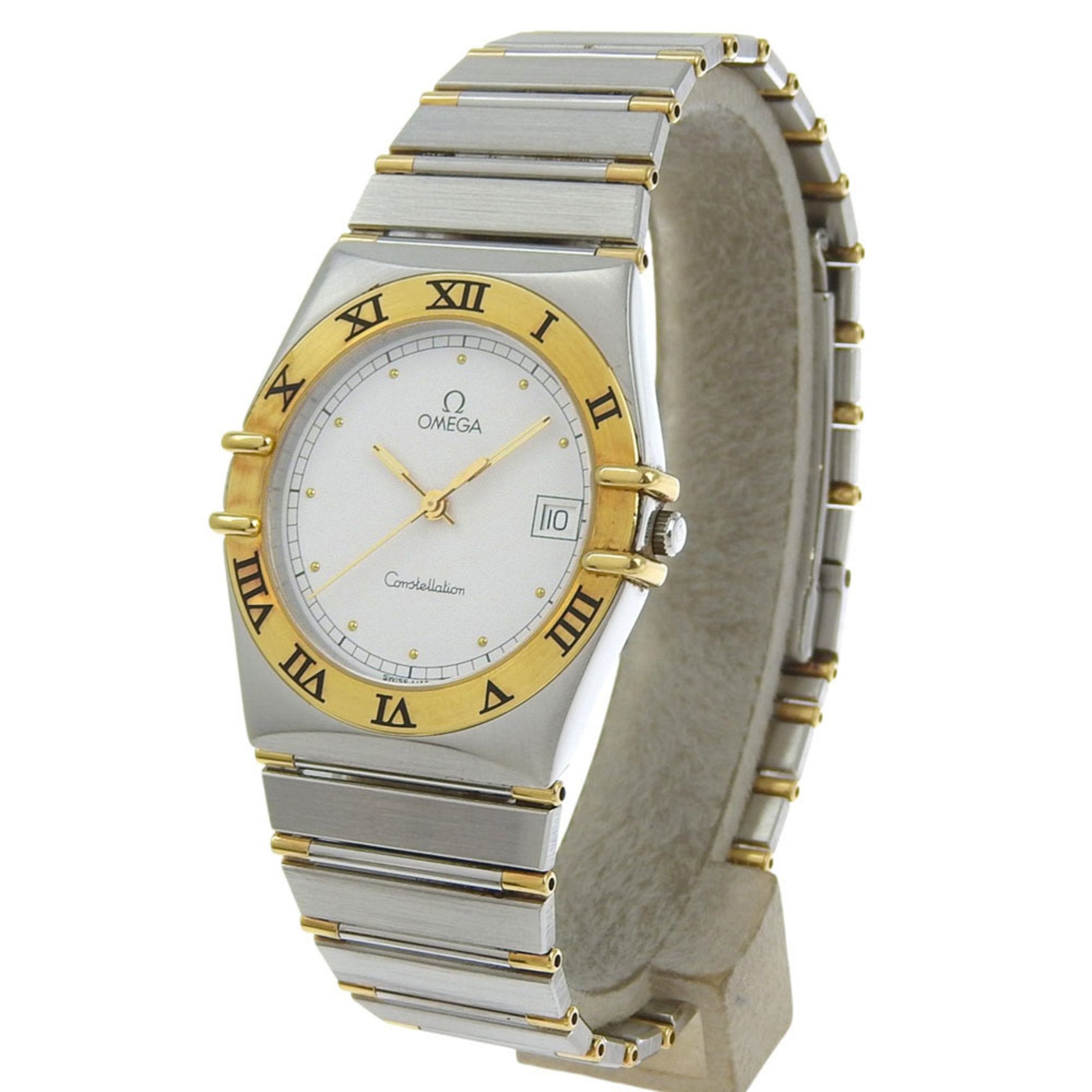 OMEGA Constellation Watch, Date, Stainless Steel, 1991, Quartz Movement, Analog Display, White Dial, Unisex