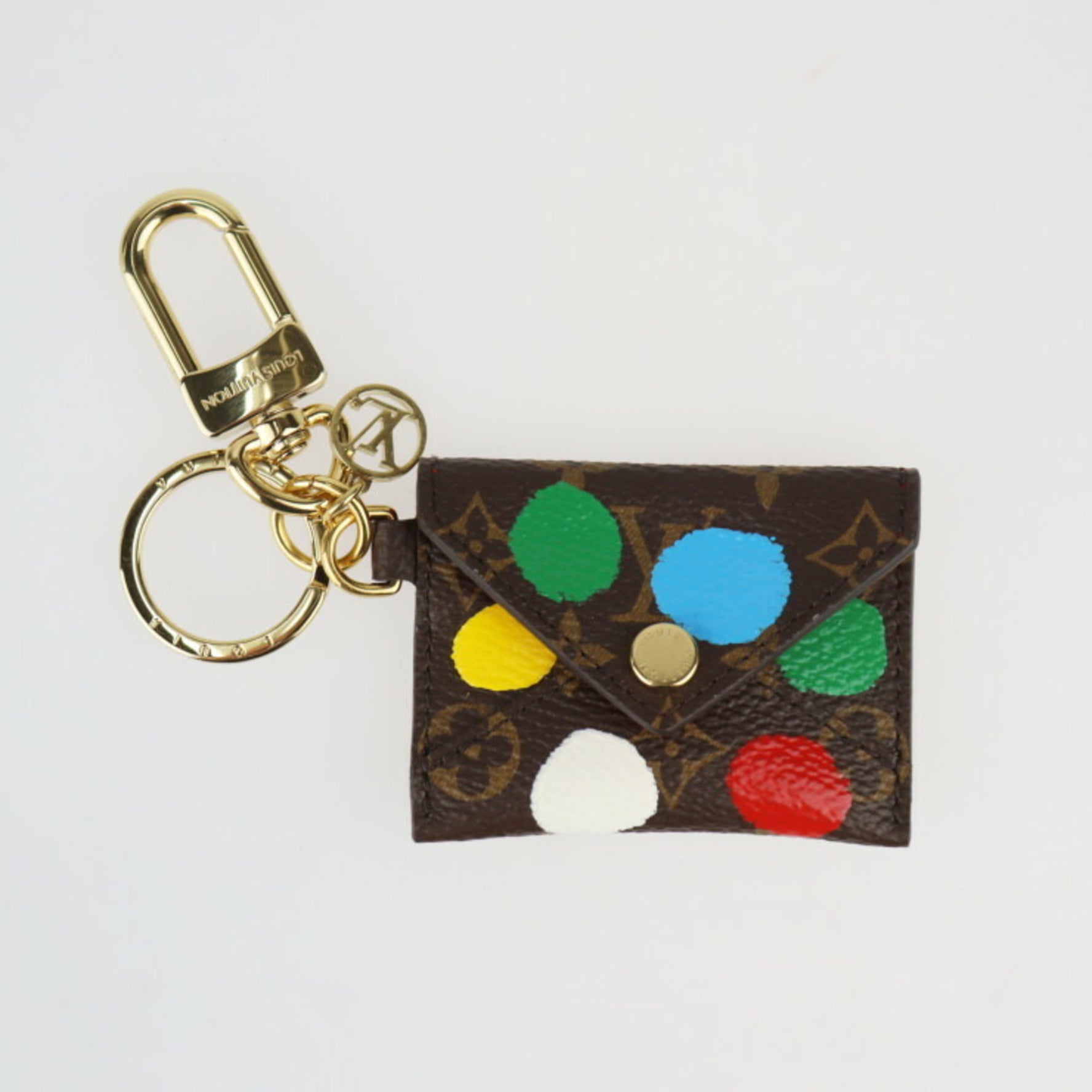 Louis Vuitton Porte Cle Kirigami YK Yayoi Kusama Collaboration Keychain Monogram Canvas Brown Multicolor Keyring Bag Charm