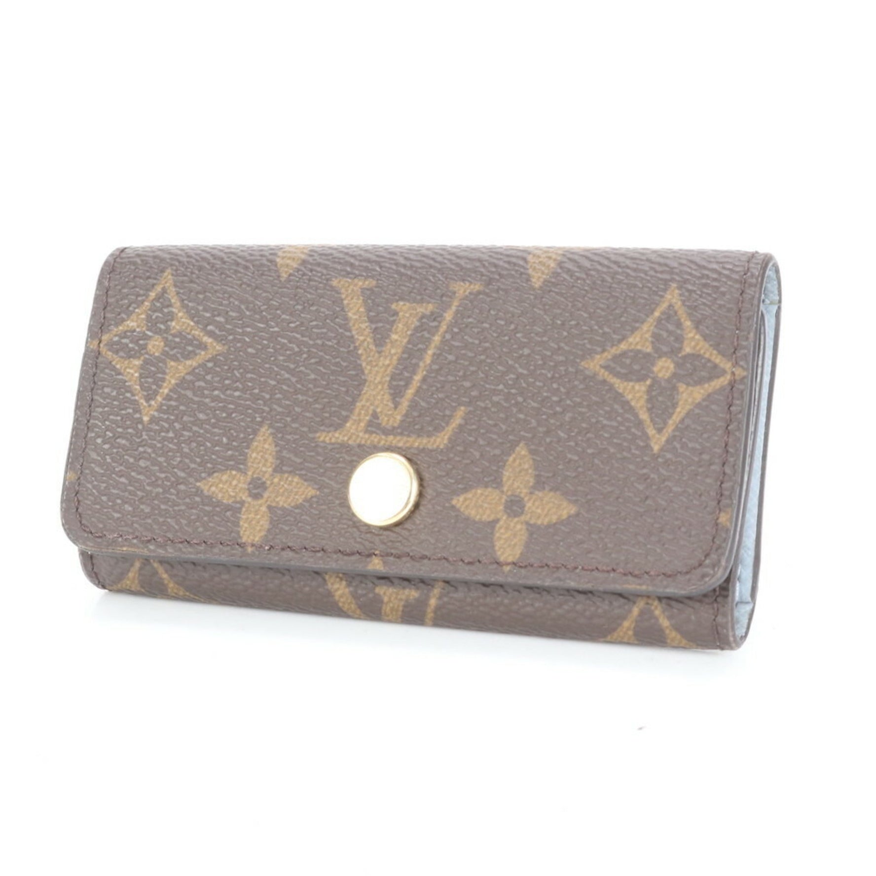 Louis Vuitton RFID Monogram Multicle 4 M82923 Leather Key Case with Rings, Brown, Women's