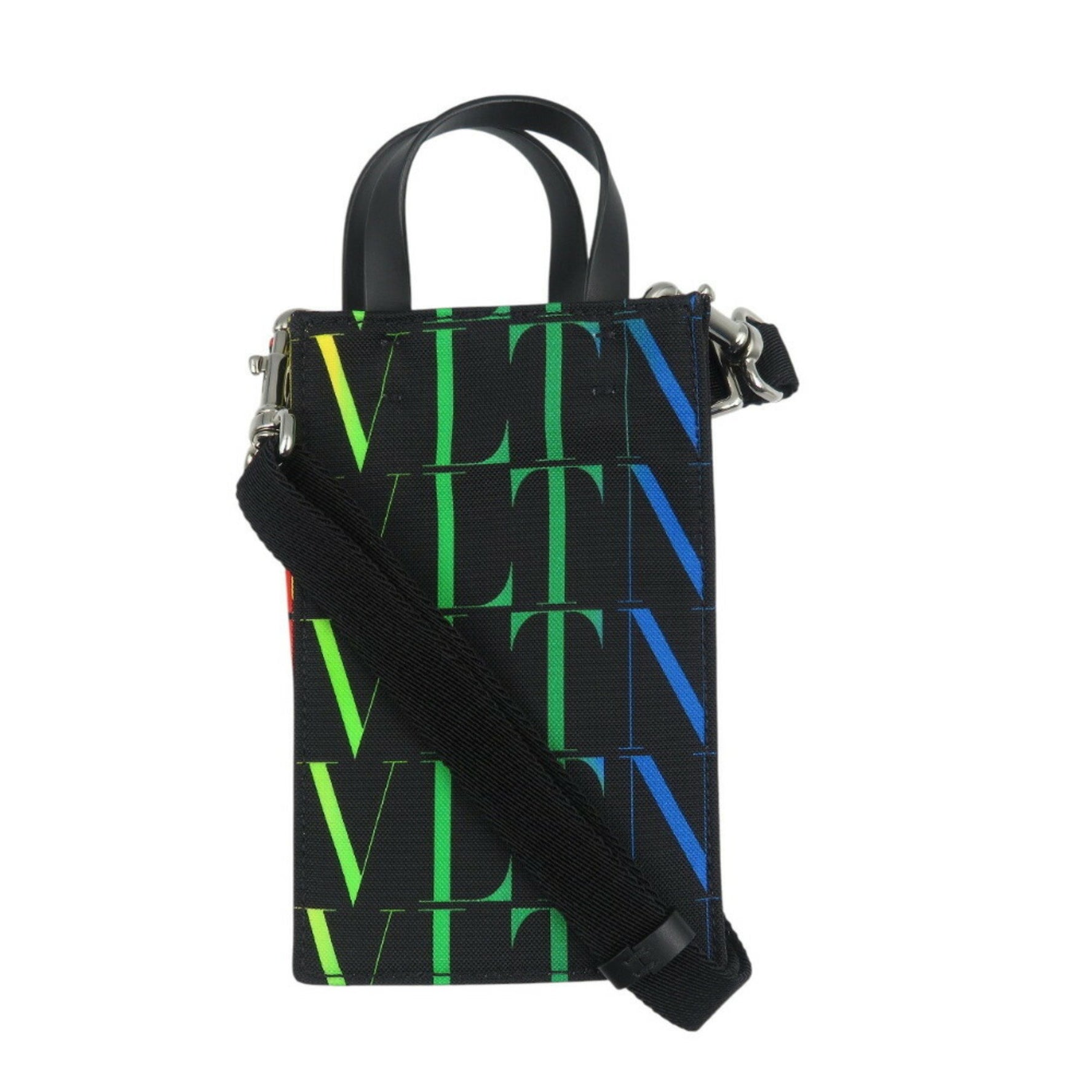 Valentino Garavani Unused Canvas Black Multicolor Shoulder Bag 0376