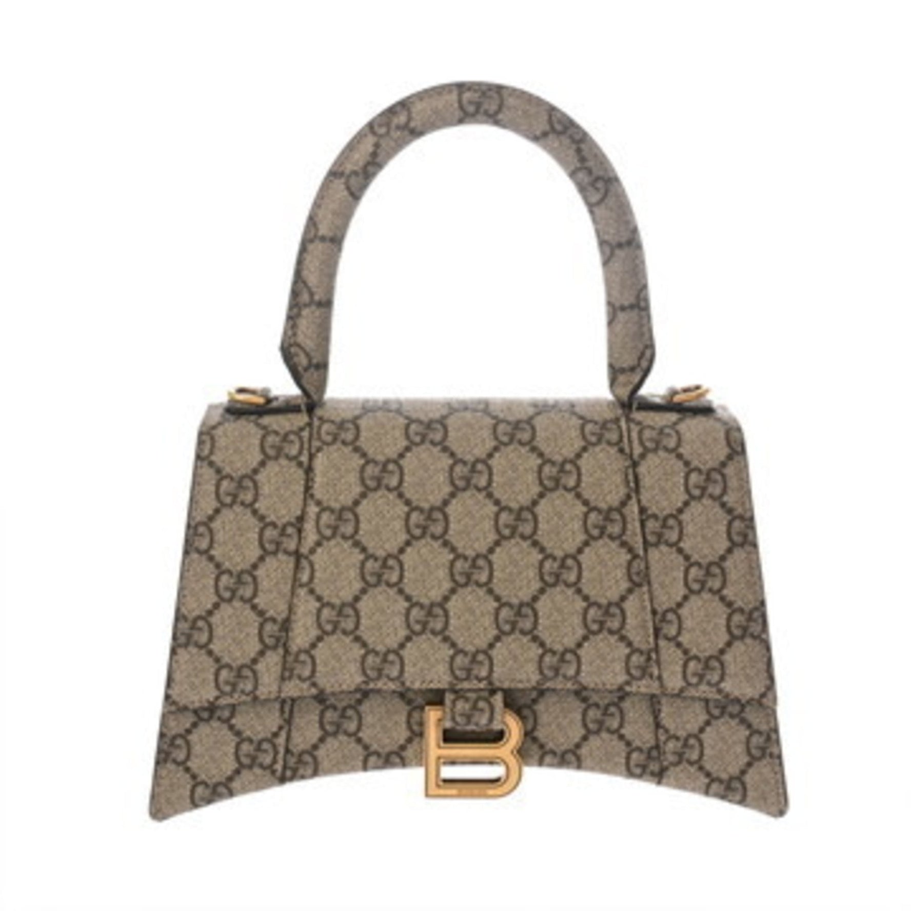 GUCCI Hourglass Small The Hacker Project Balenciaga Collaboration Greige Handbag AB Rank Pre-owned Ginzo