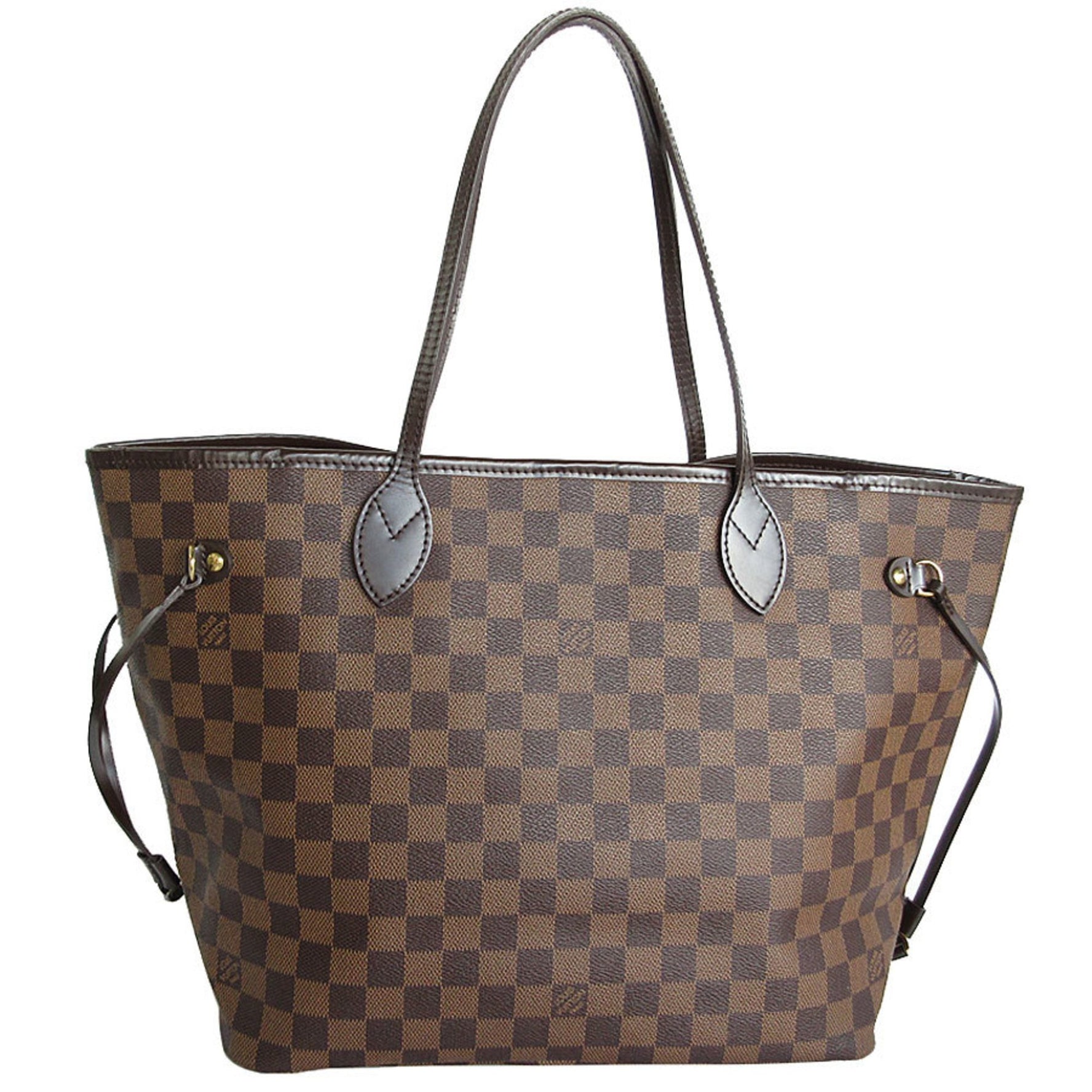 Louis Vuitton LOUIS VUITTON Tote Bag Damier Neverfull MM Leather Brown Gold Women's N41358 s0464a