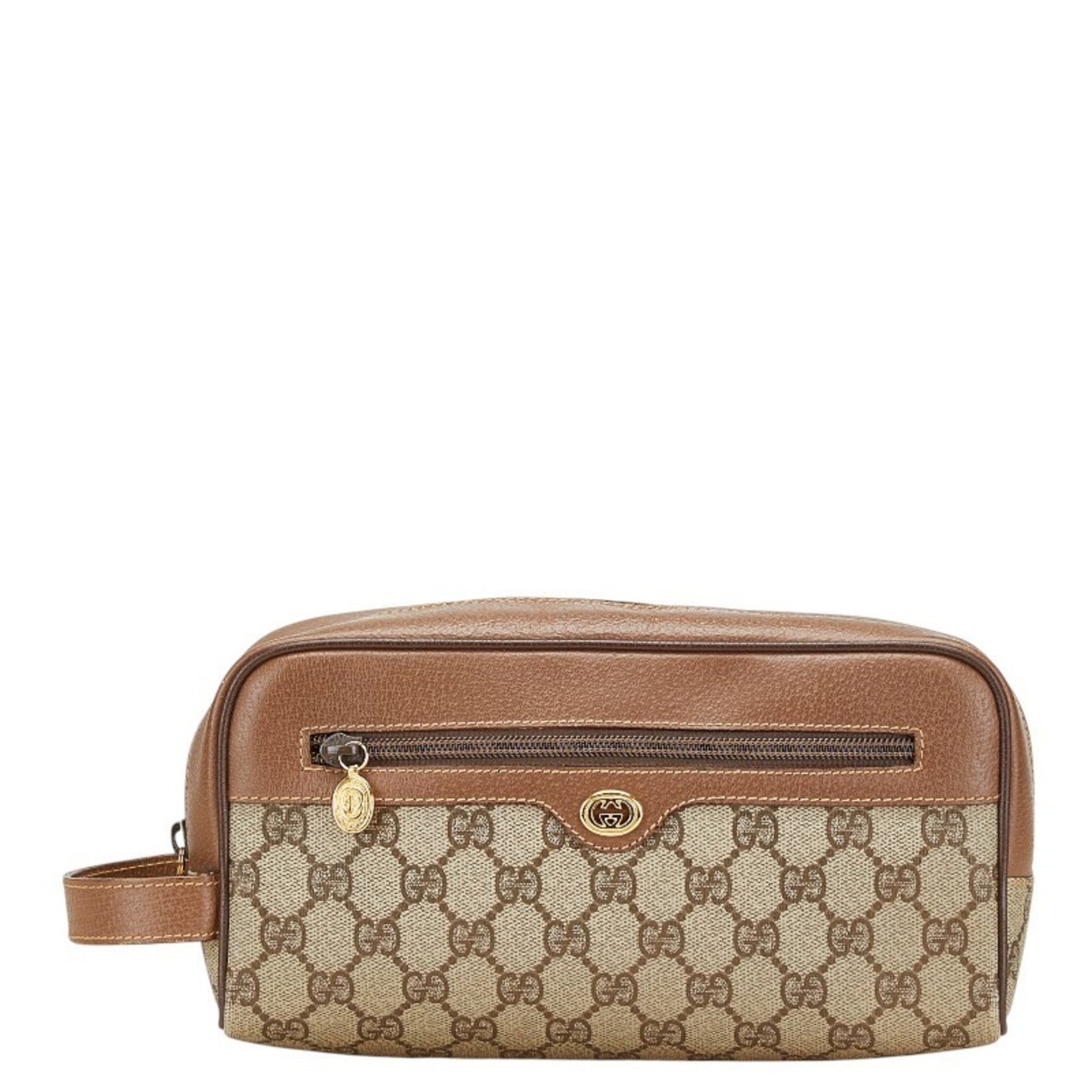 Gucci GG Supreme Second Bag 014 58 6087 Beige Brown PVC Leather Men's GUCCI