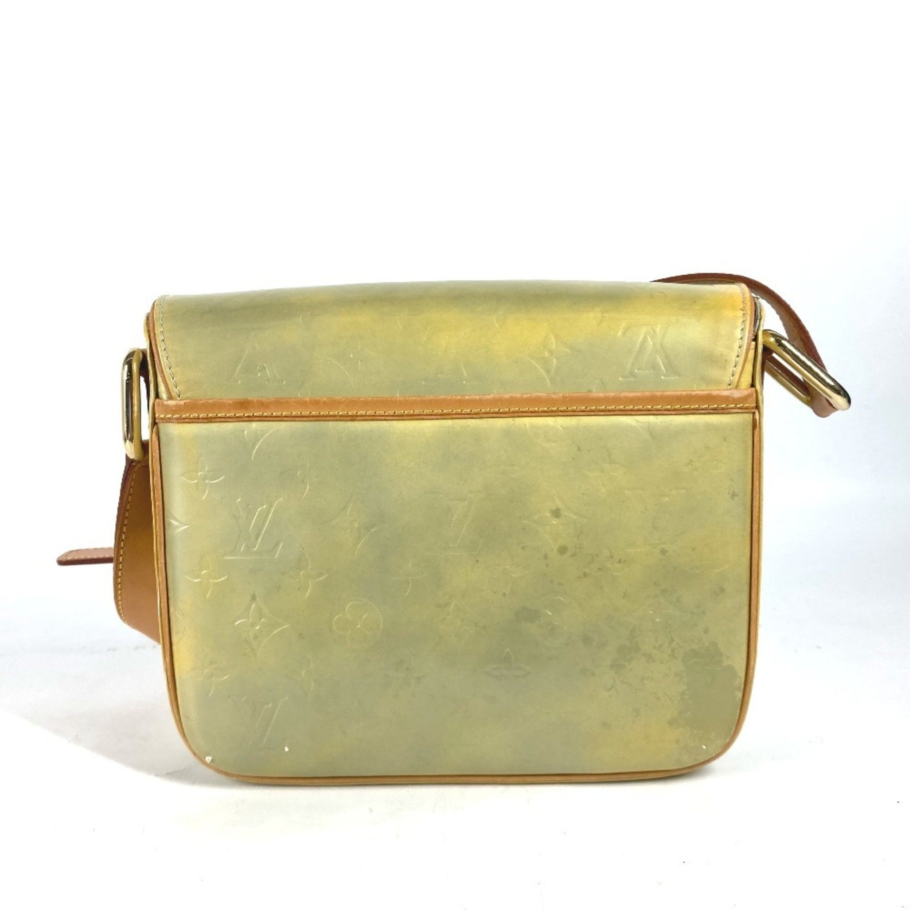 Louis Vuitton Monogram Vernis Christy GM Crossbody Bag Flap Shoulder Green Grey