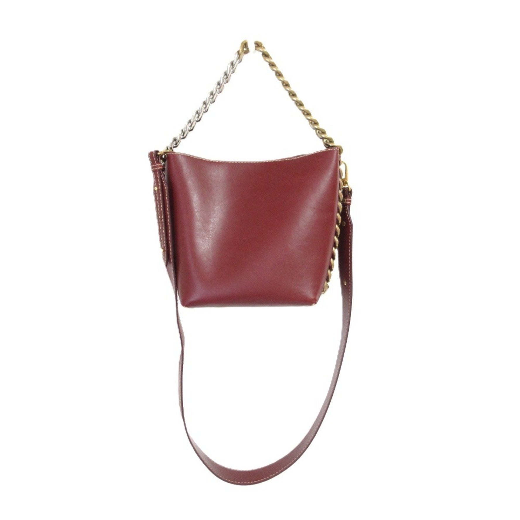 Stella McCartney STELLA McCARTNEY Frayme Tote Bag Chain Shoulder Handbag Bordeaux
