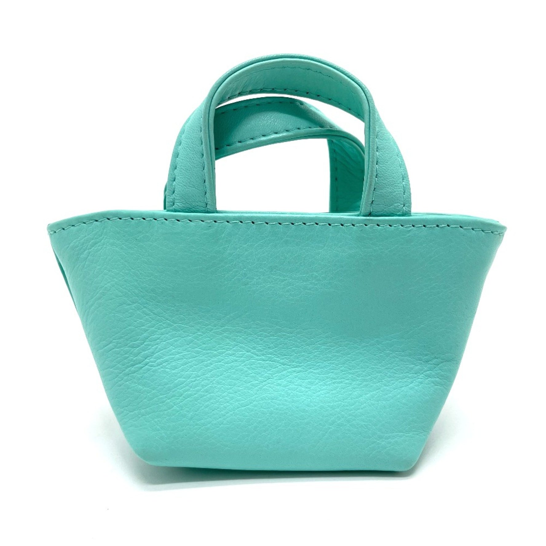 Christian Dior CD logo bag mini pouch charm Hand Bag Turquoise x Gold Hardware