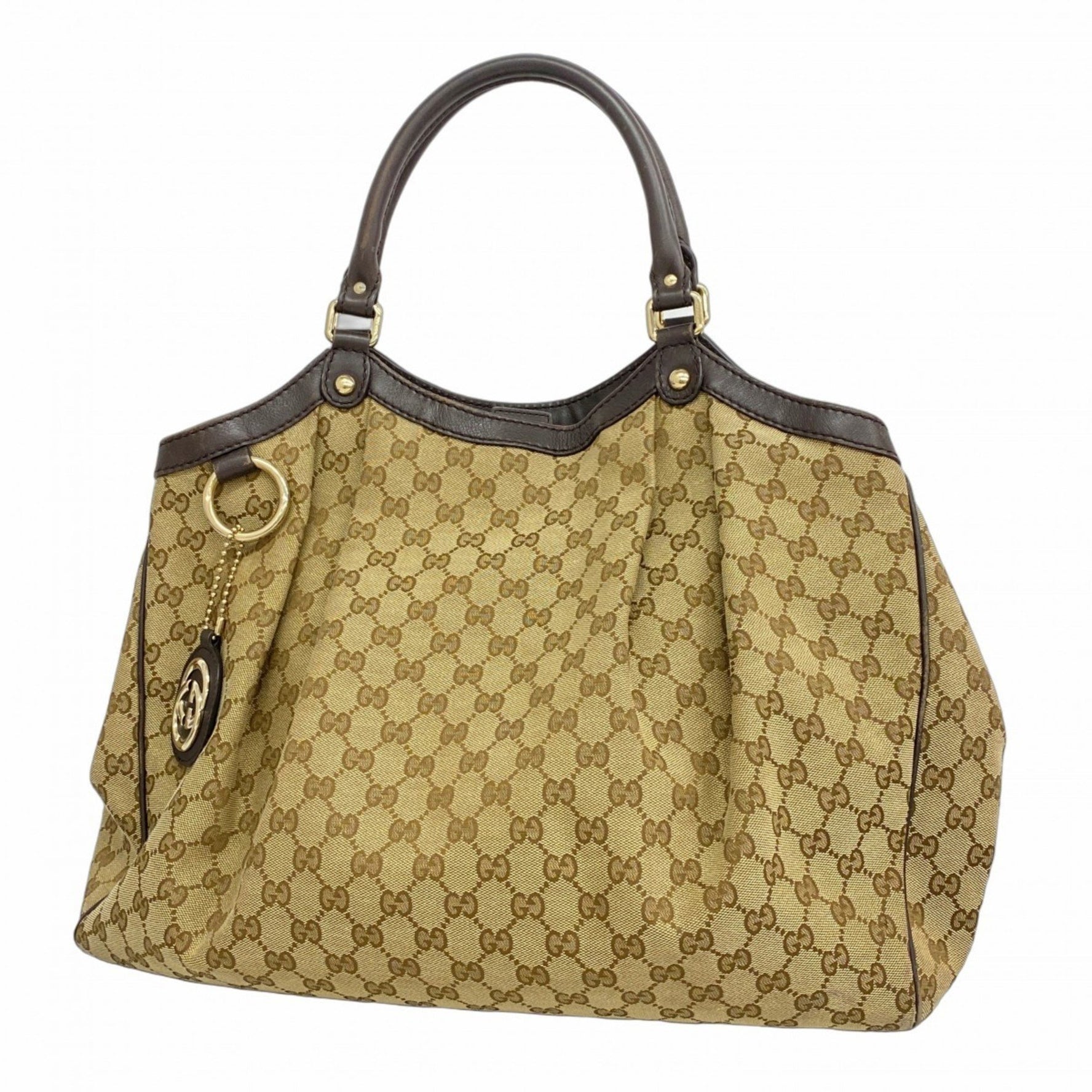 Gucci GG Canvas Sukey Tote Bag Champagne