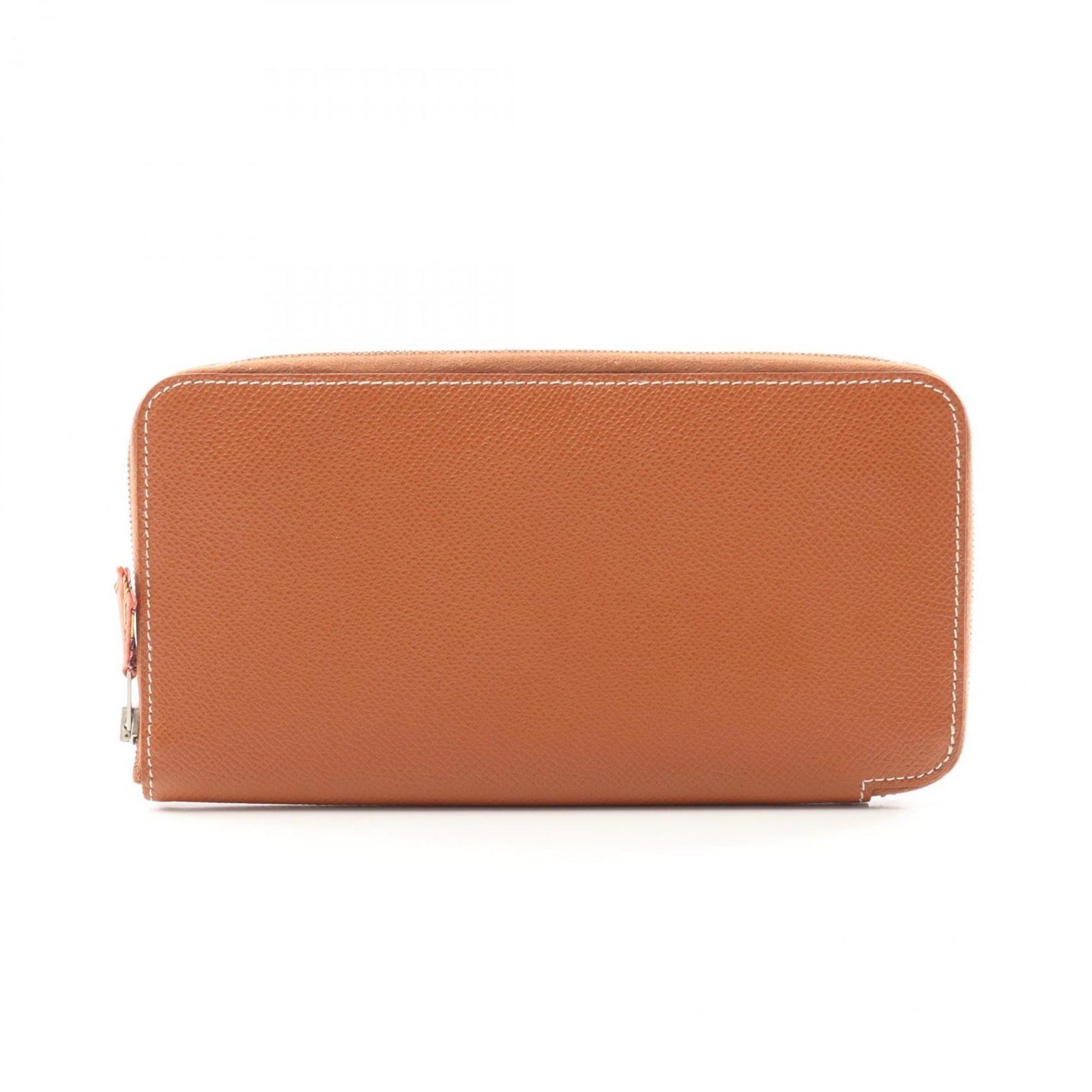 Hermes Azap Long Silk In Cognac Round Wallet Epsom Leather