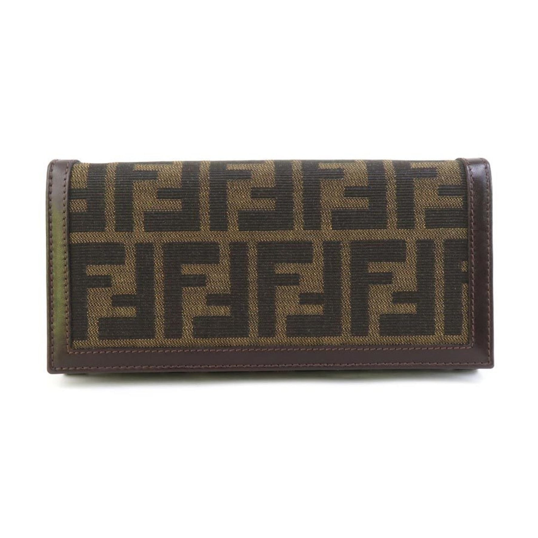 FENDI Bi-fold Wallet Zucca Canvas Leather